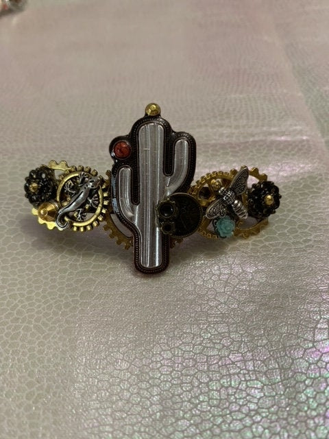 Cactus Desert Steampunk hair clip