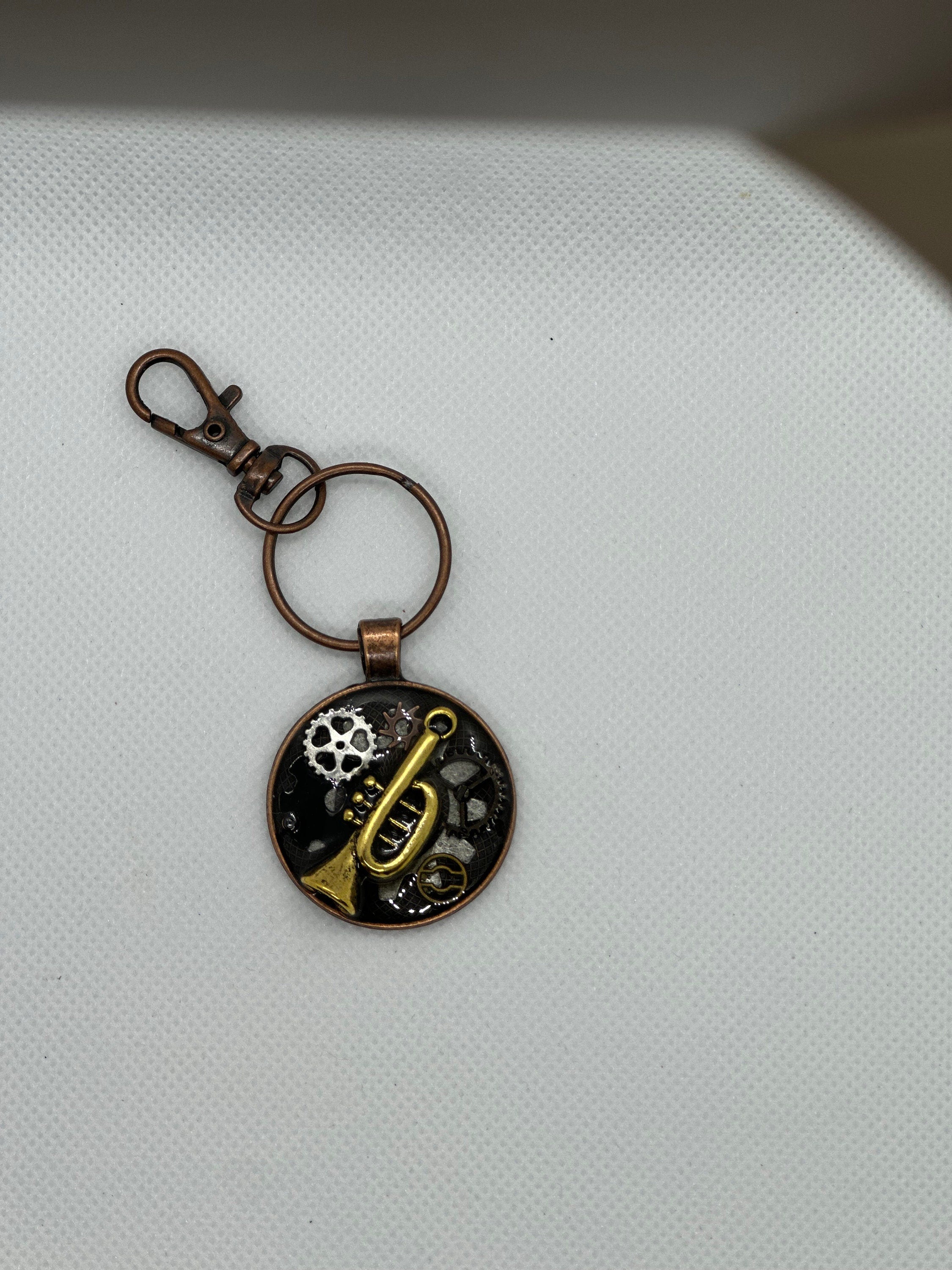 Trumpet Steampunk Keychain