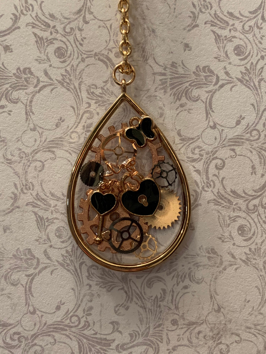 Steampunk Lock and key Necklace