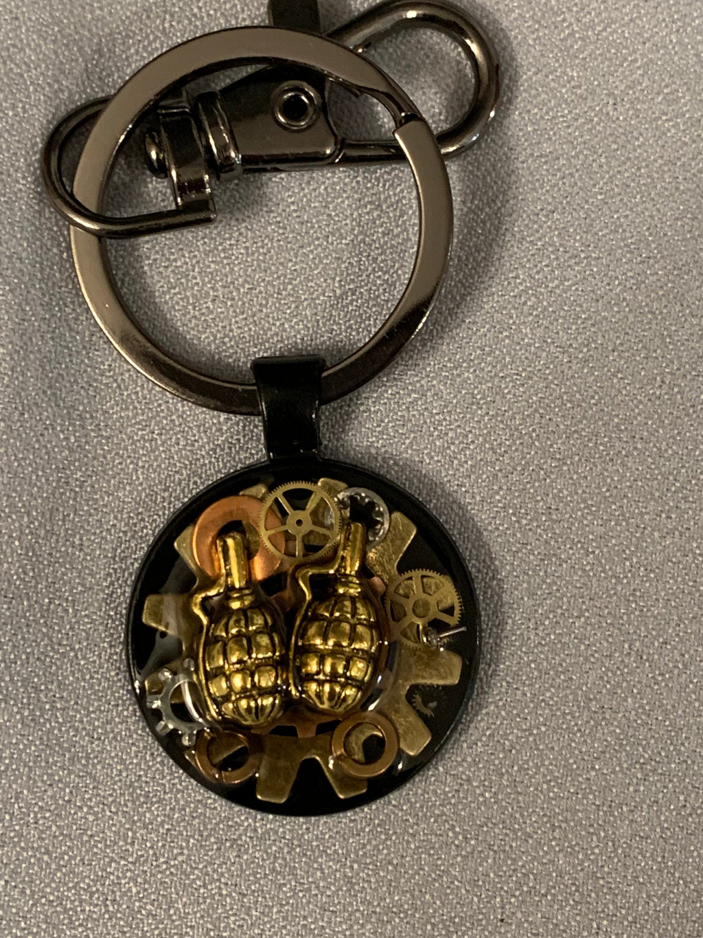 Steampunk Grenade Keychain