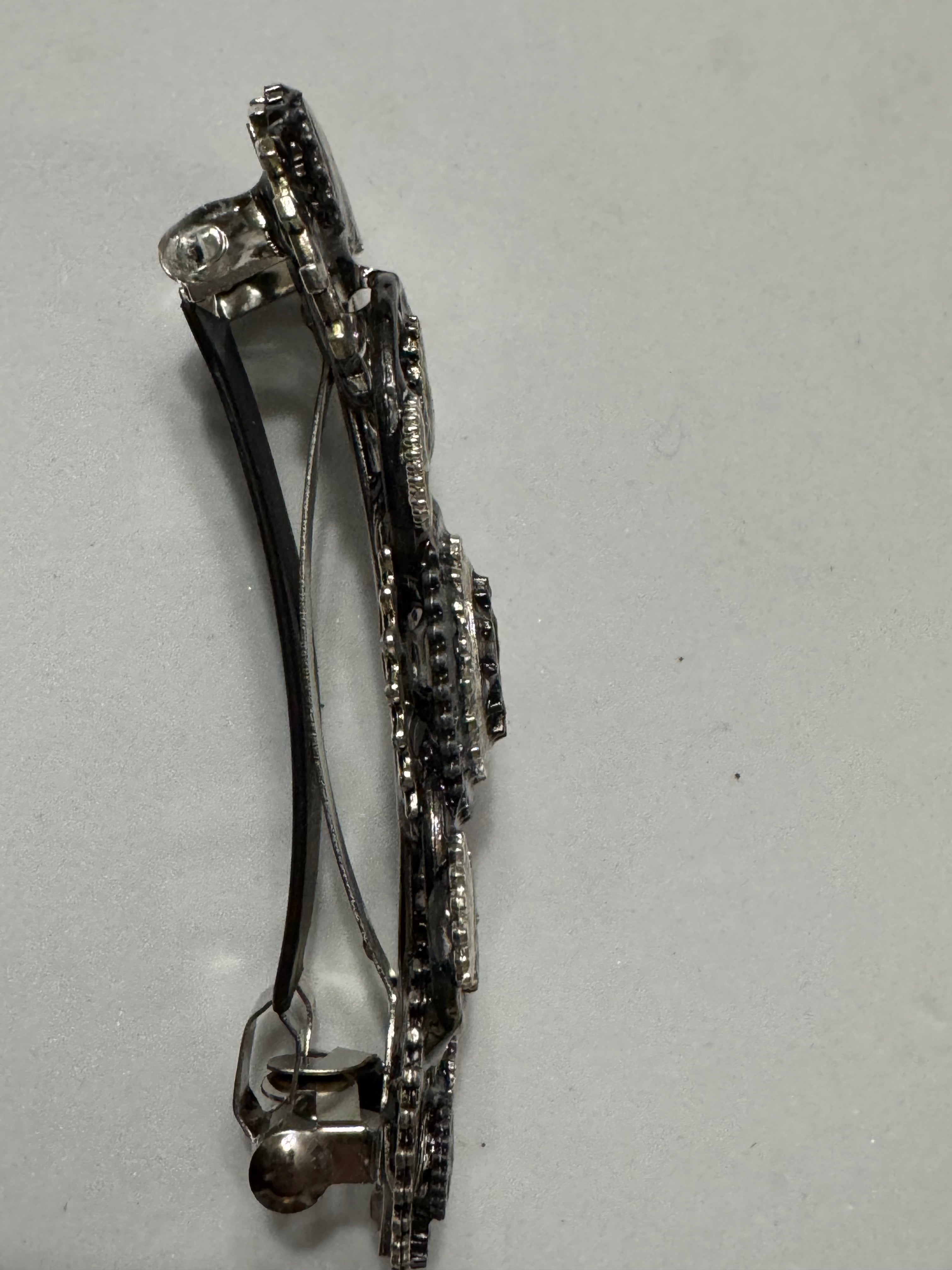 Steampunk French Barrette Silver and Black