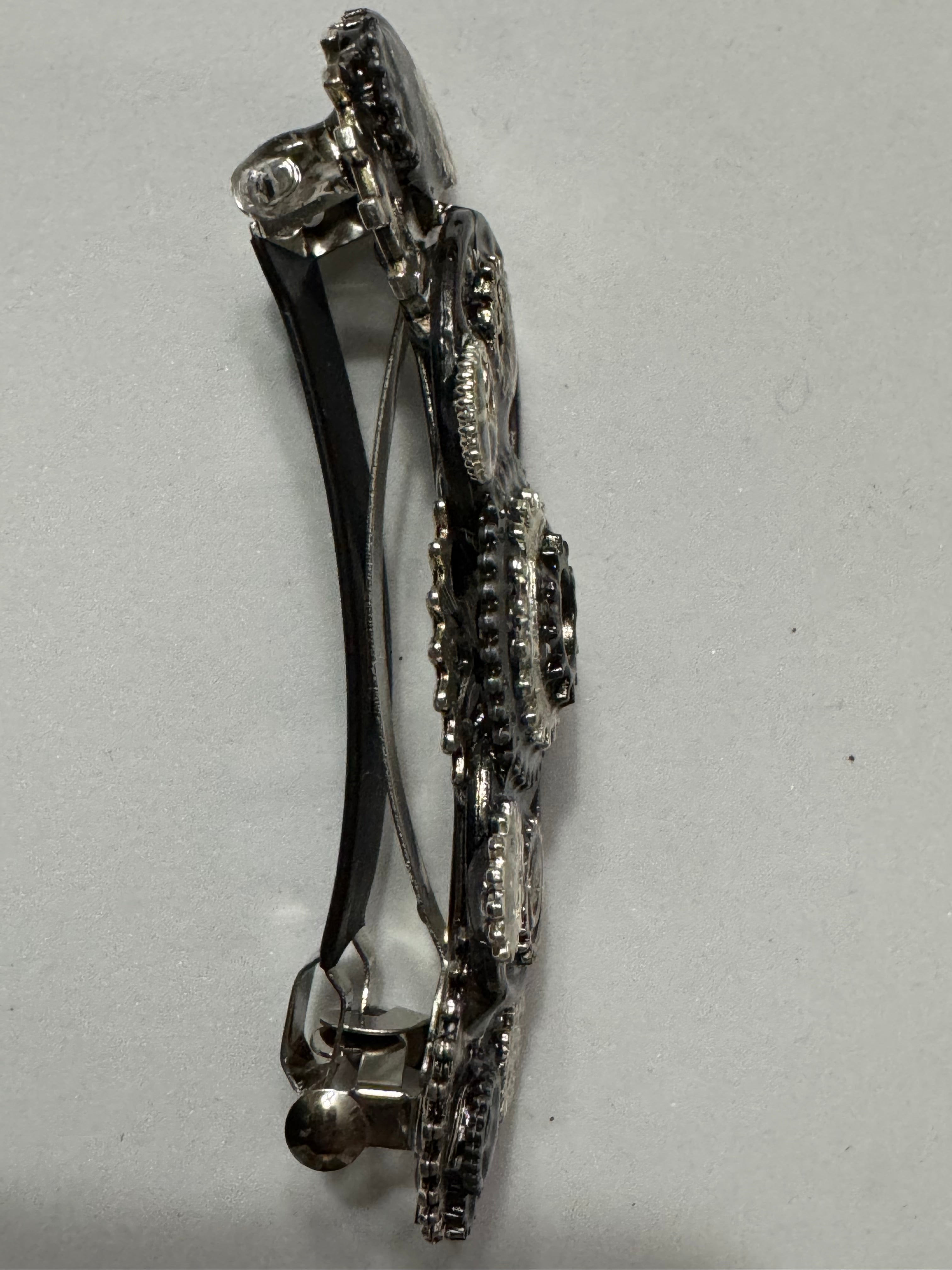 Steampunk French Barrette Silver and Black