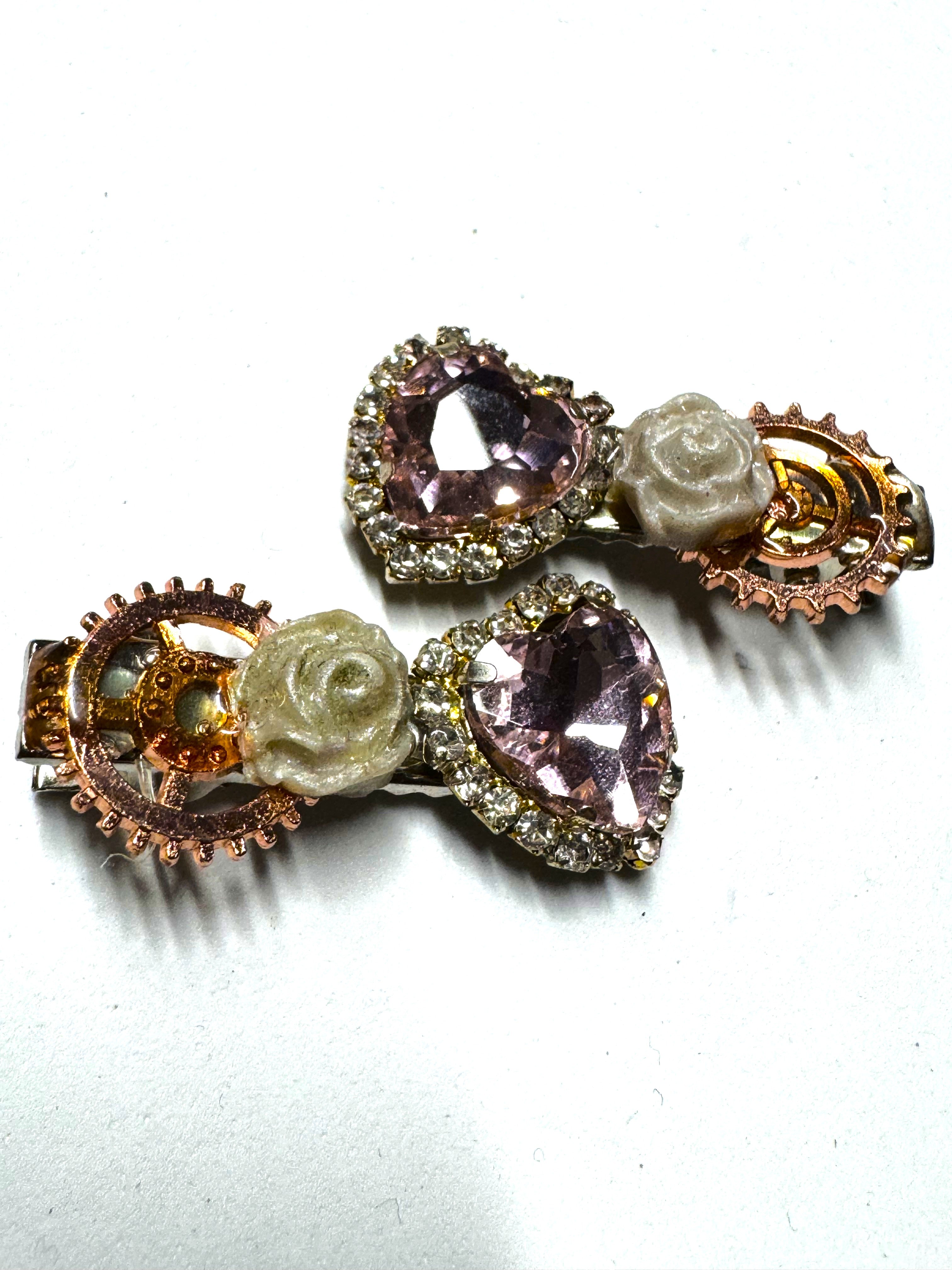 Tiny Heart Hair Barrettes