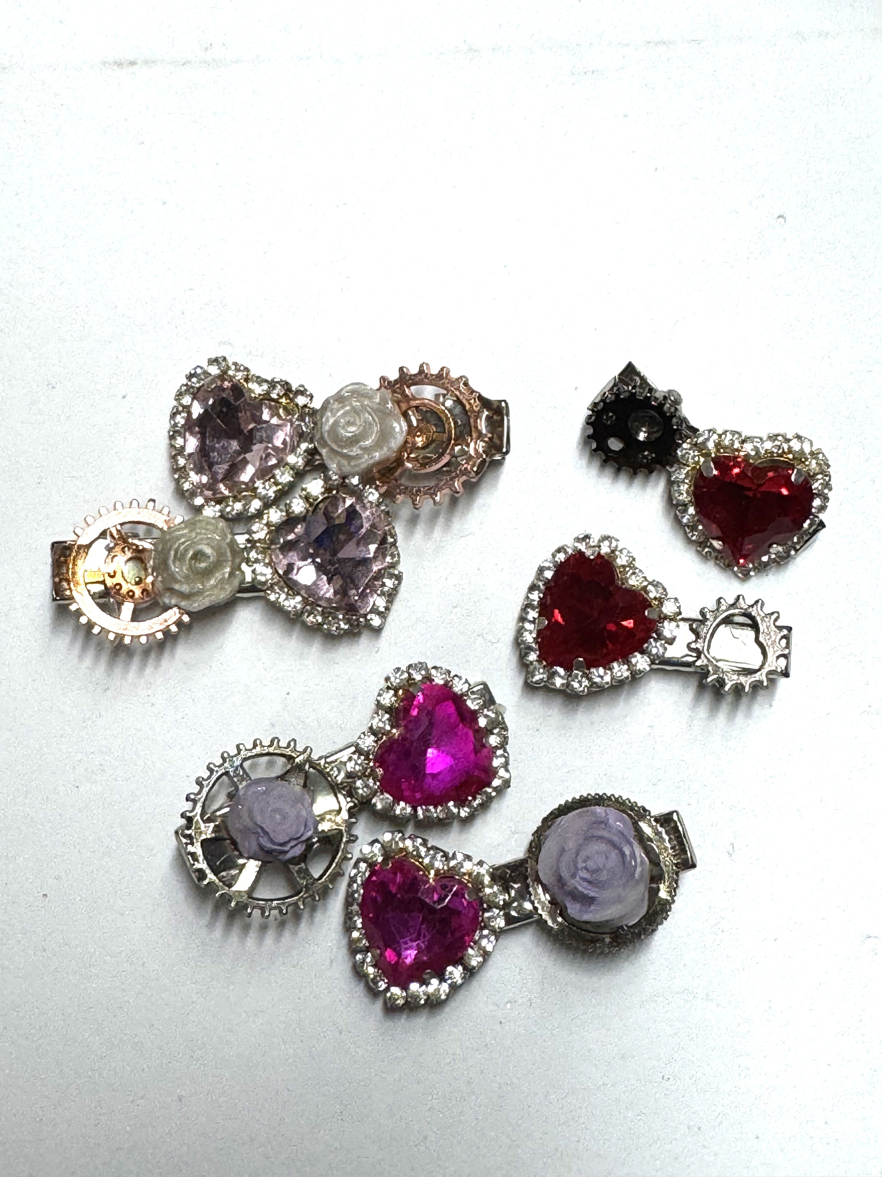 Tiny Heart Hair Barrettes