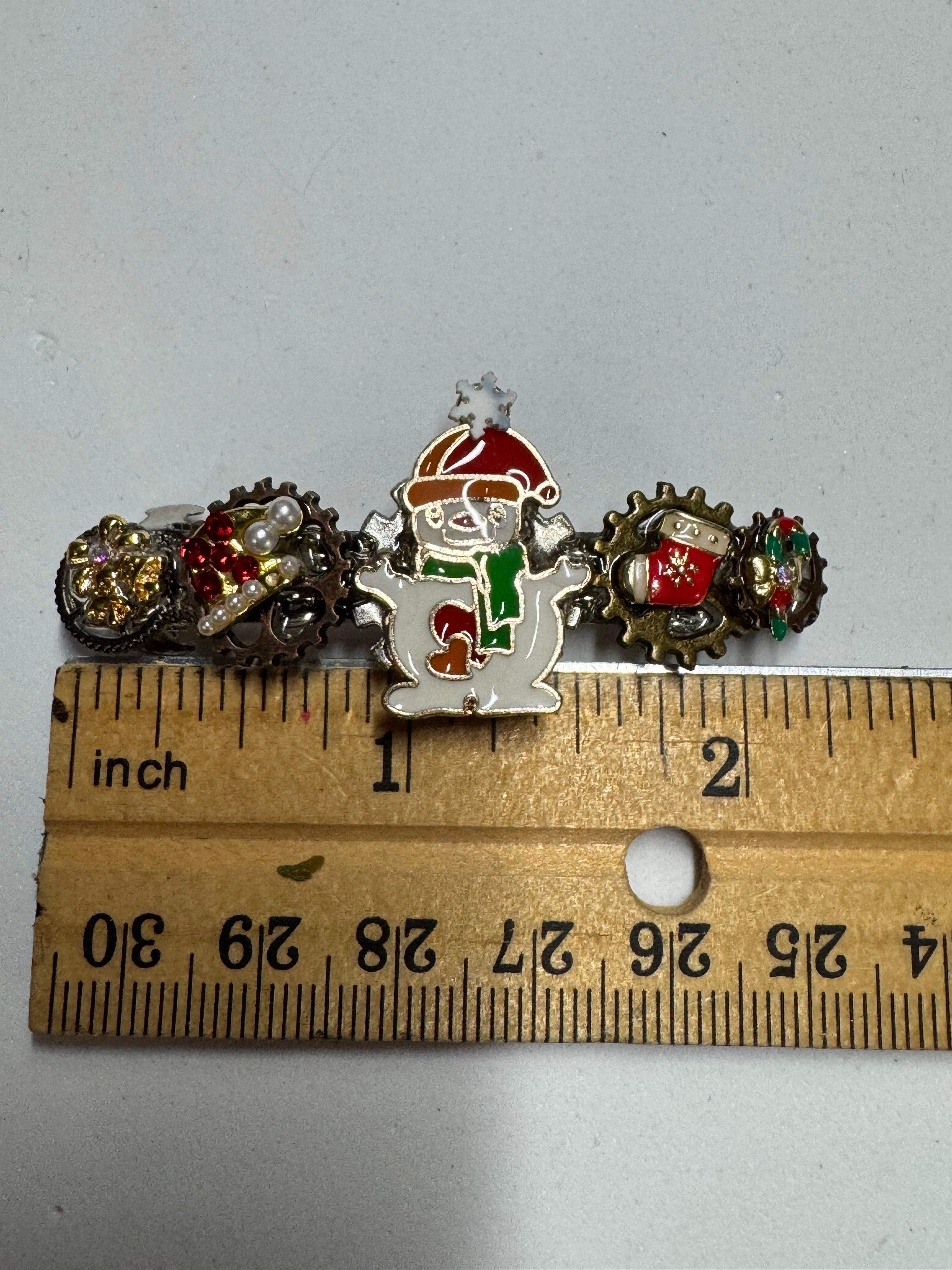 Snowmen Steampunk Barrettes