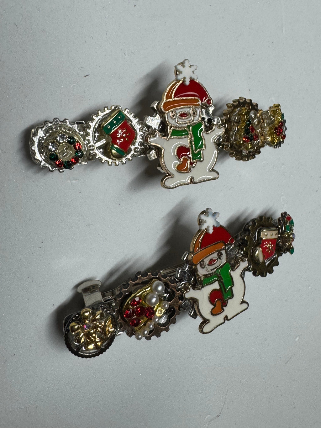 Snowmen Steampunk Barrettes