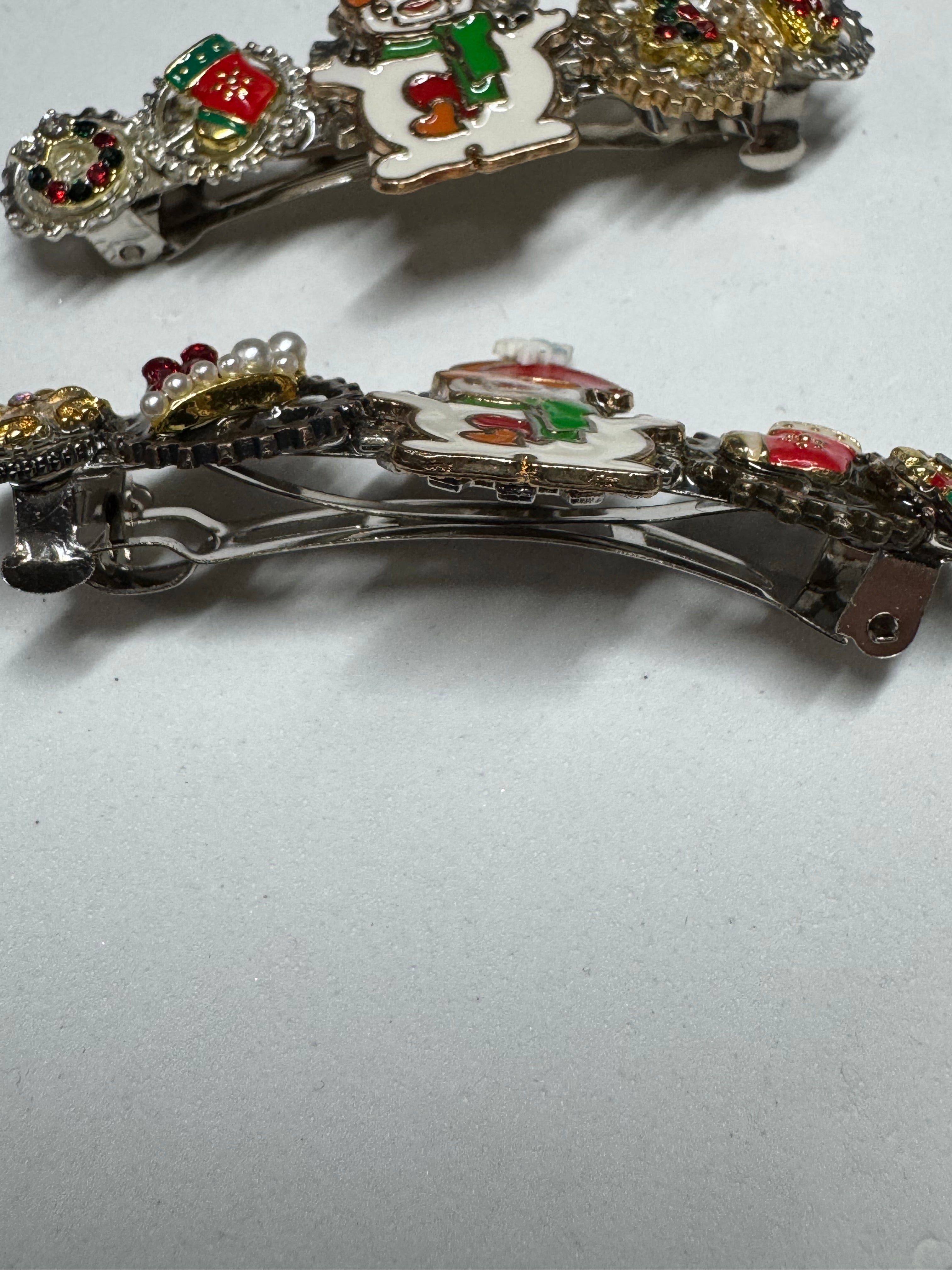 Snowmen Steampunk Barrettes