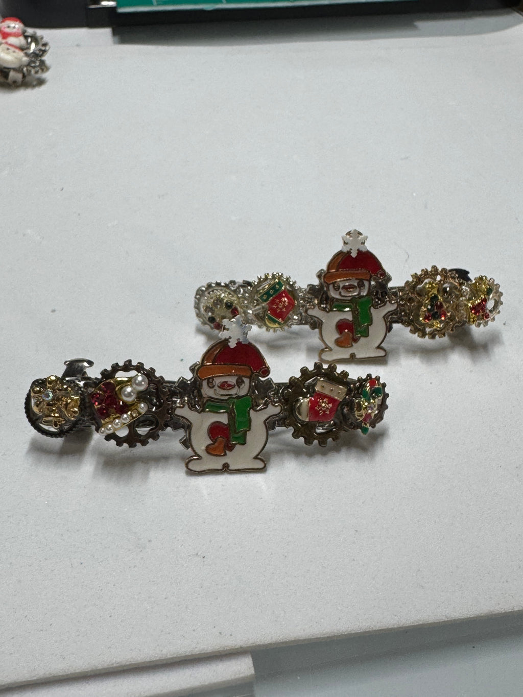Snowmen Steampunk Barrettes