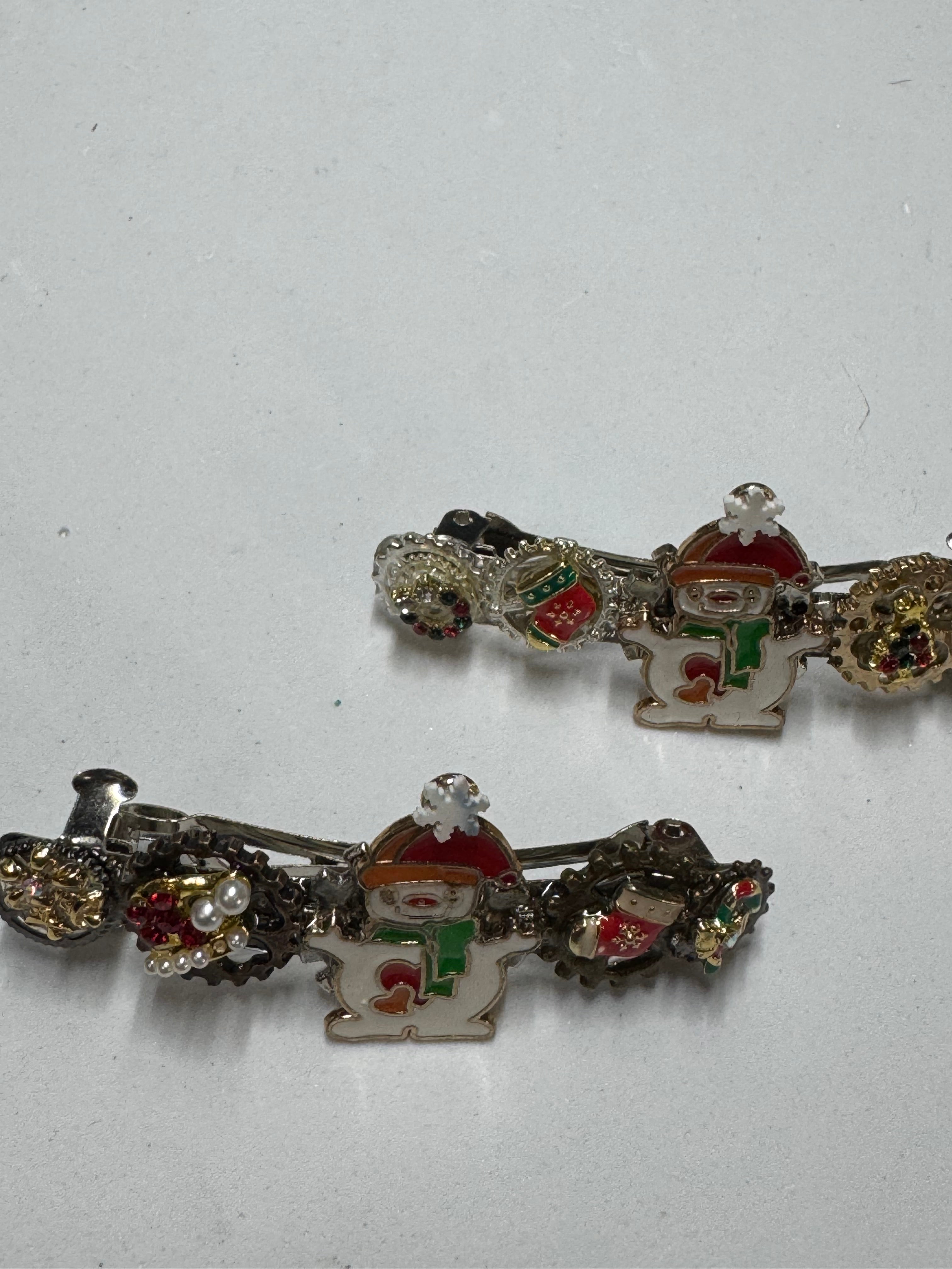 Snowmen Steampunk Barrettes