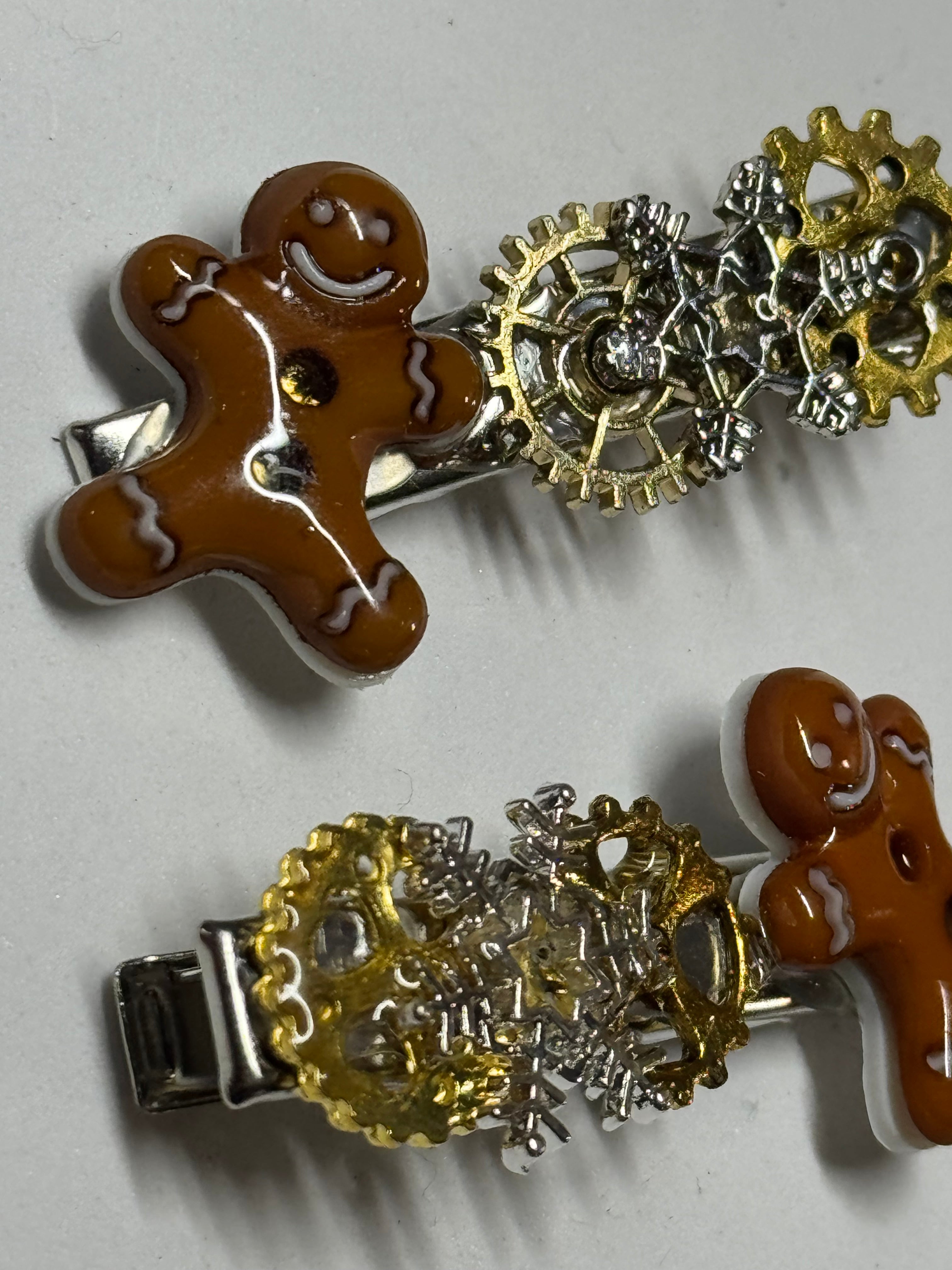 Christmas Steampunk Barrettes