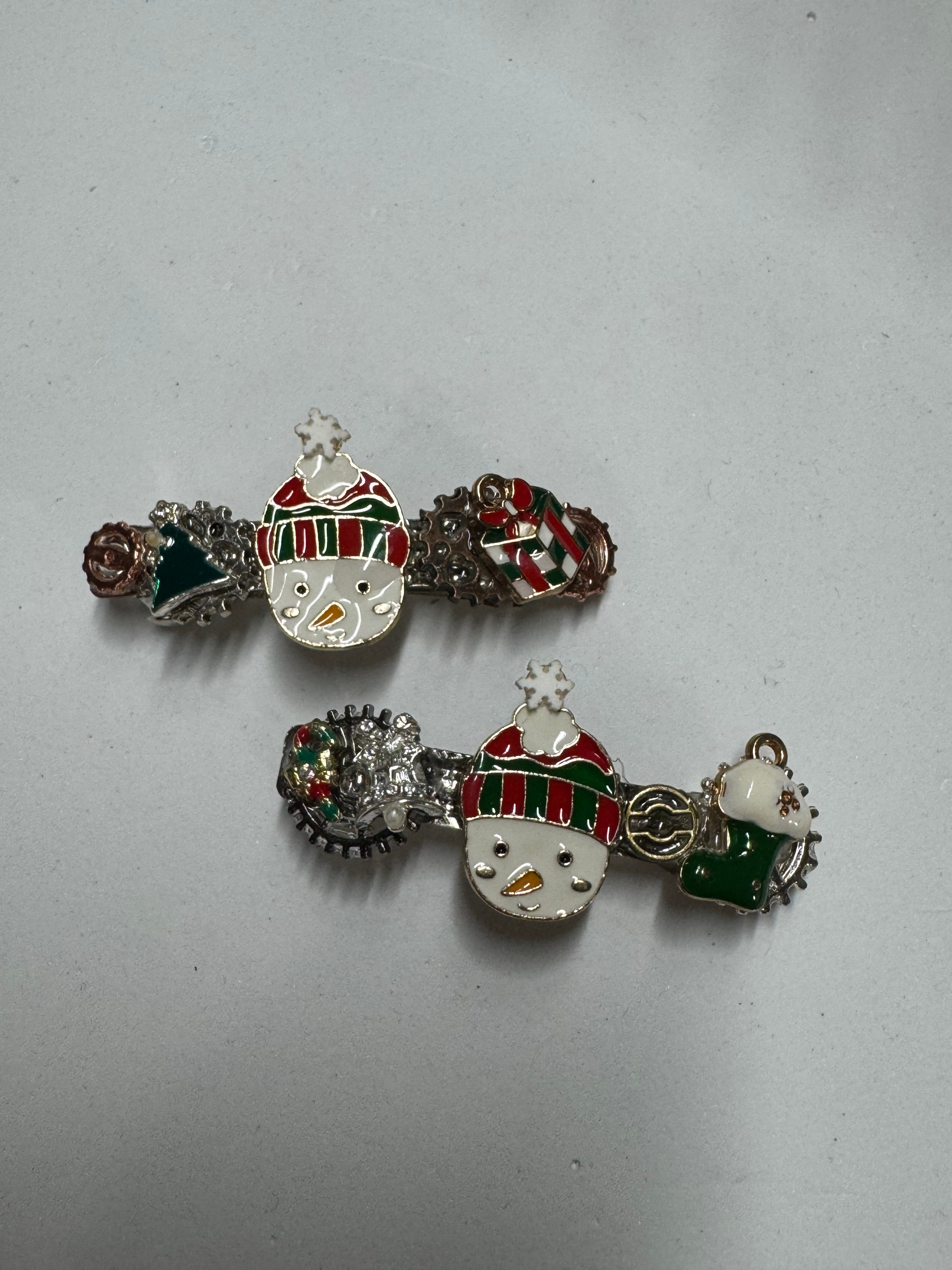 Snowmen Steampunk Barrettes