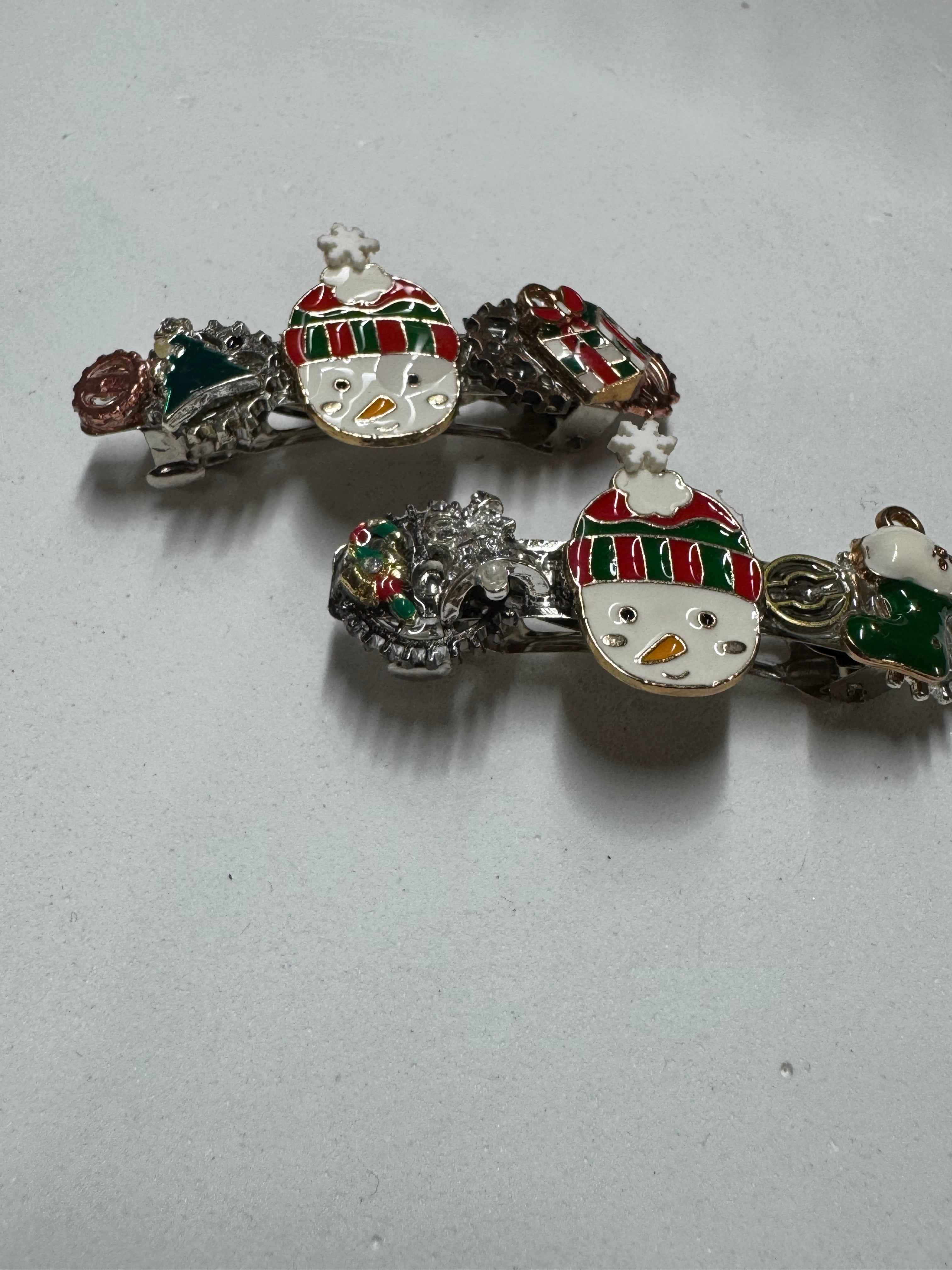 Snowmen Steampunk Barrettes