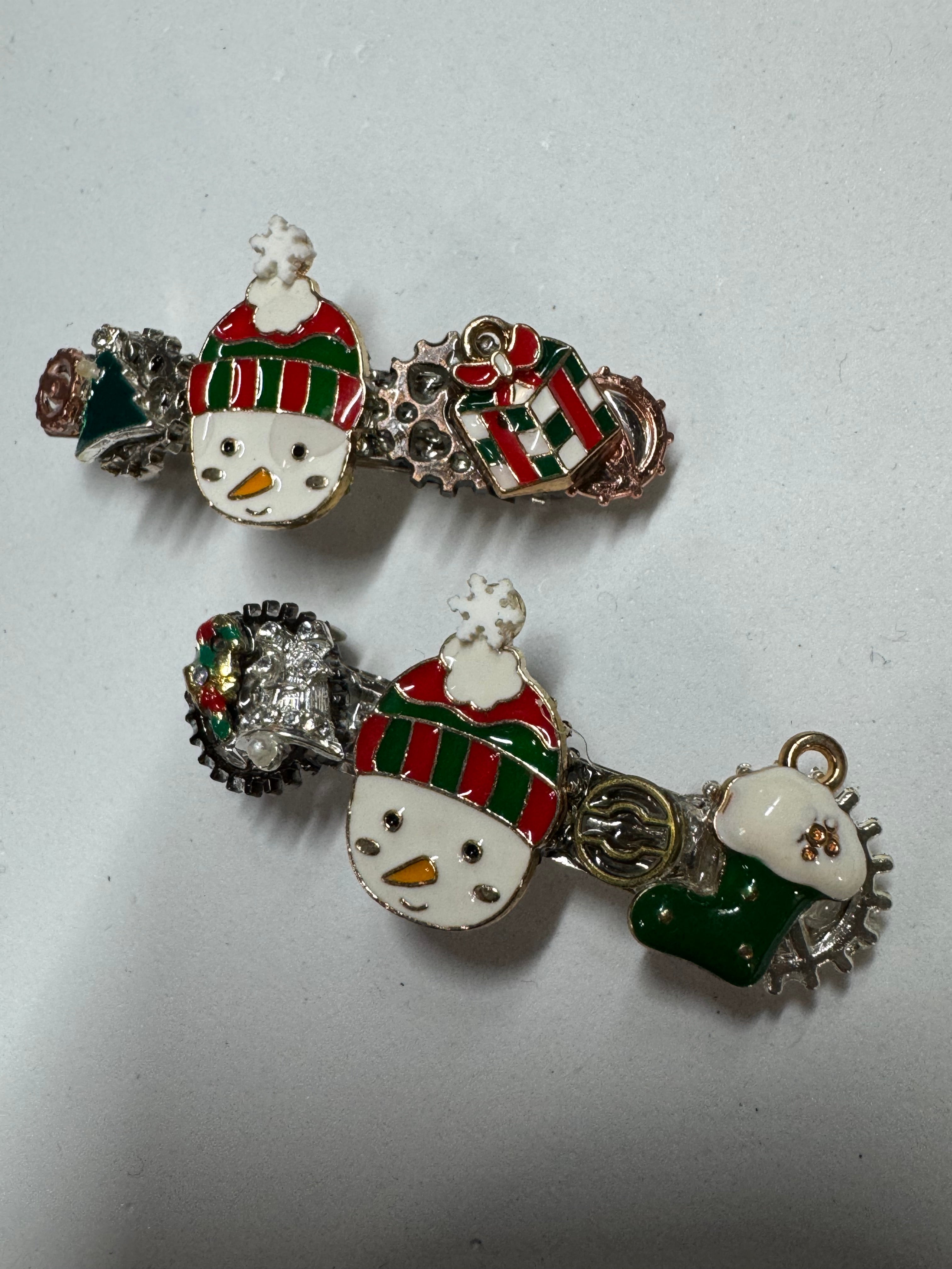 Snowmen Steampunk Barrettes
