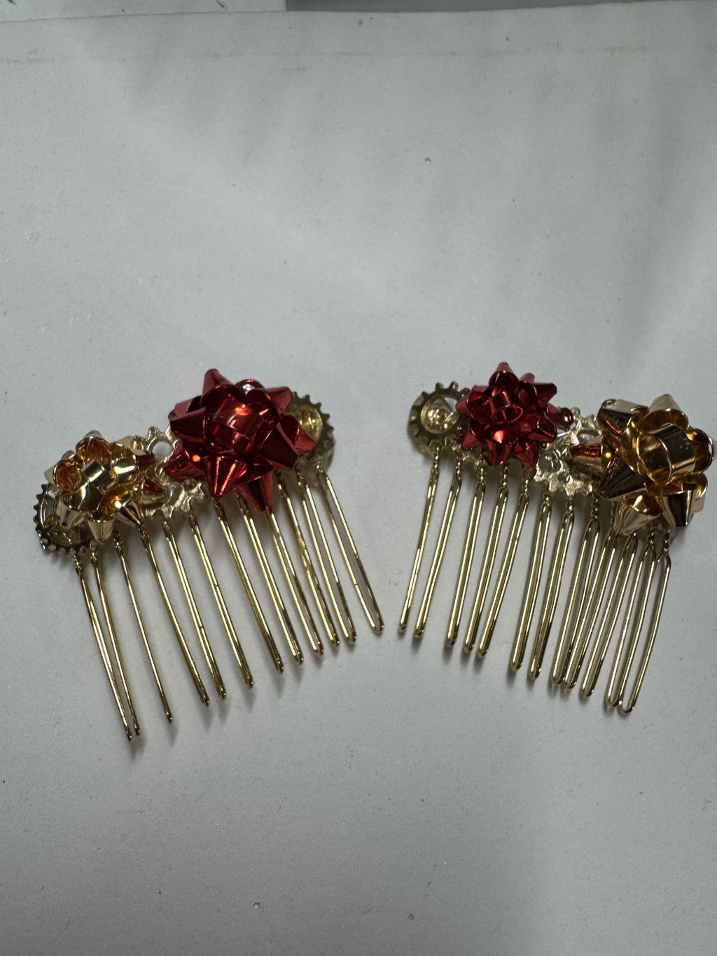Christmas Bow Hair Combs
