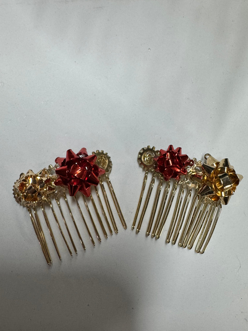 Christmas Bow Hair Combs