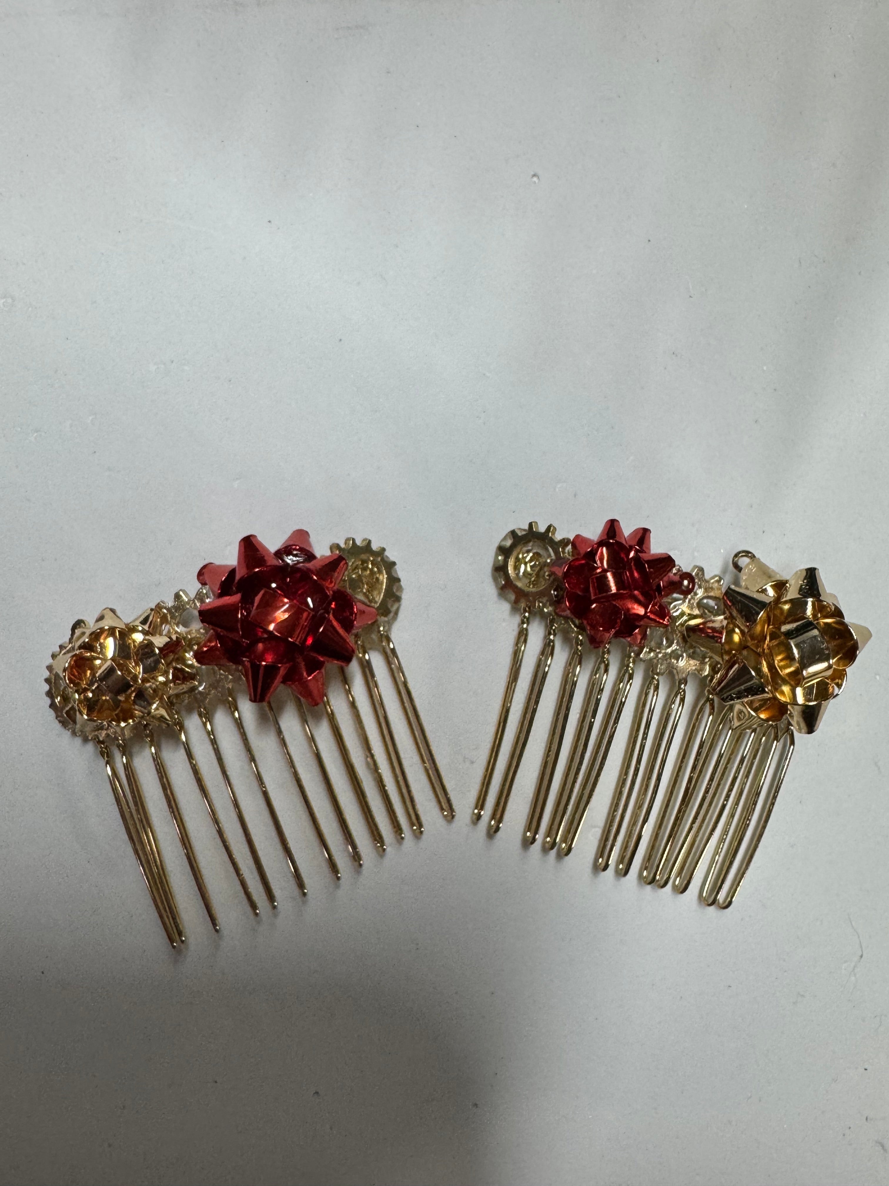 Christmas Bow Hair Combs