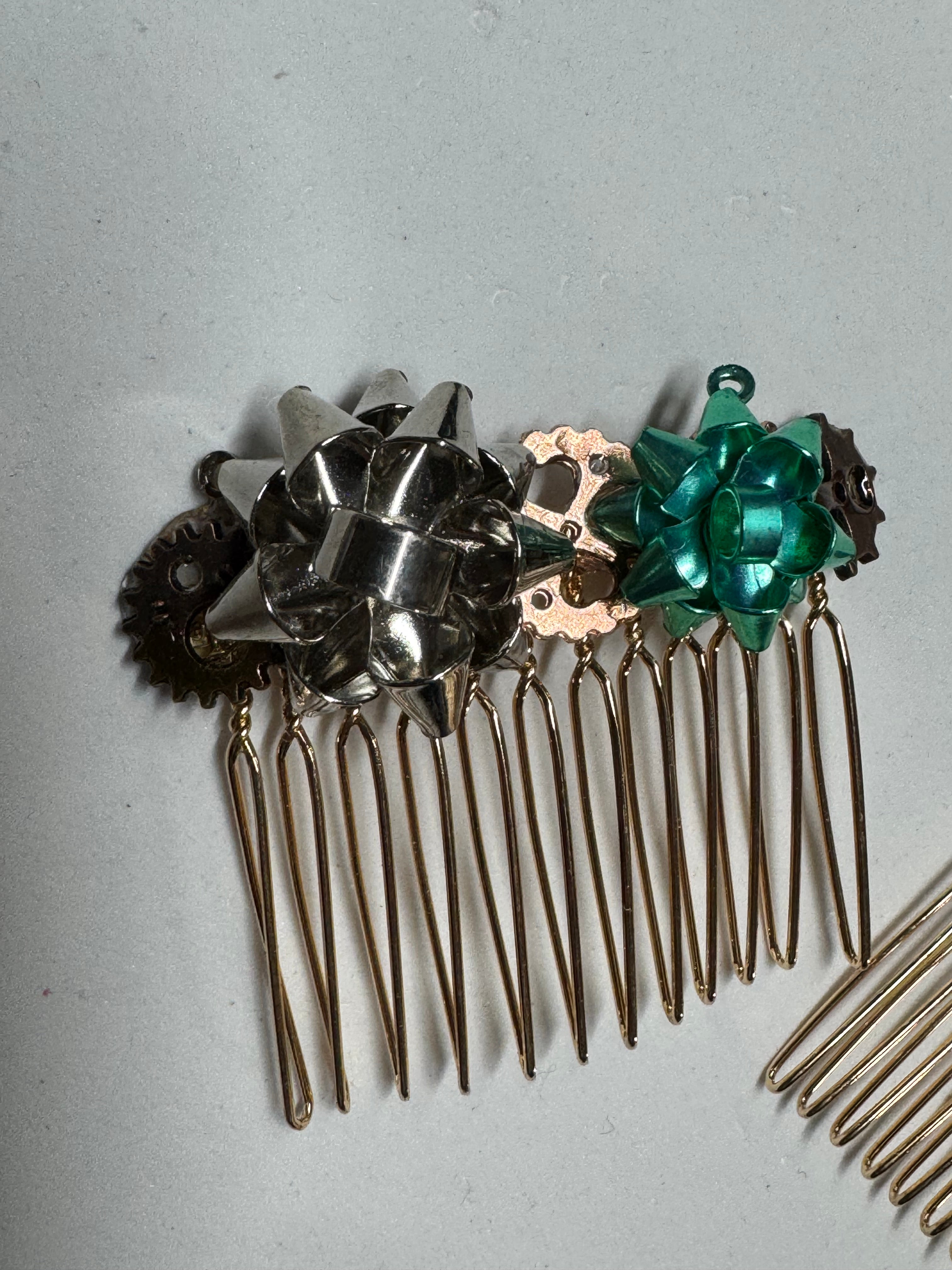 Christmas Bow Hair Combs