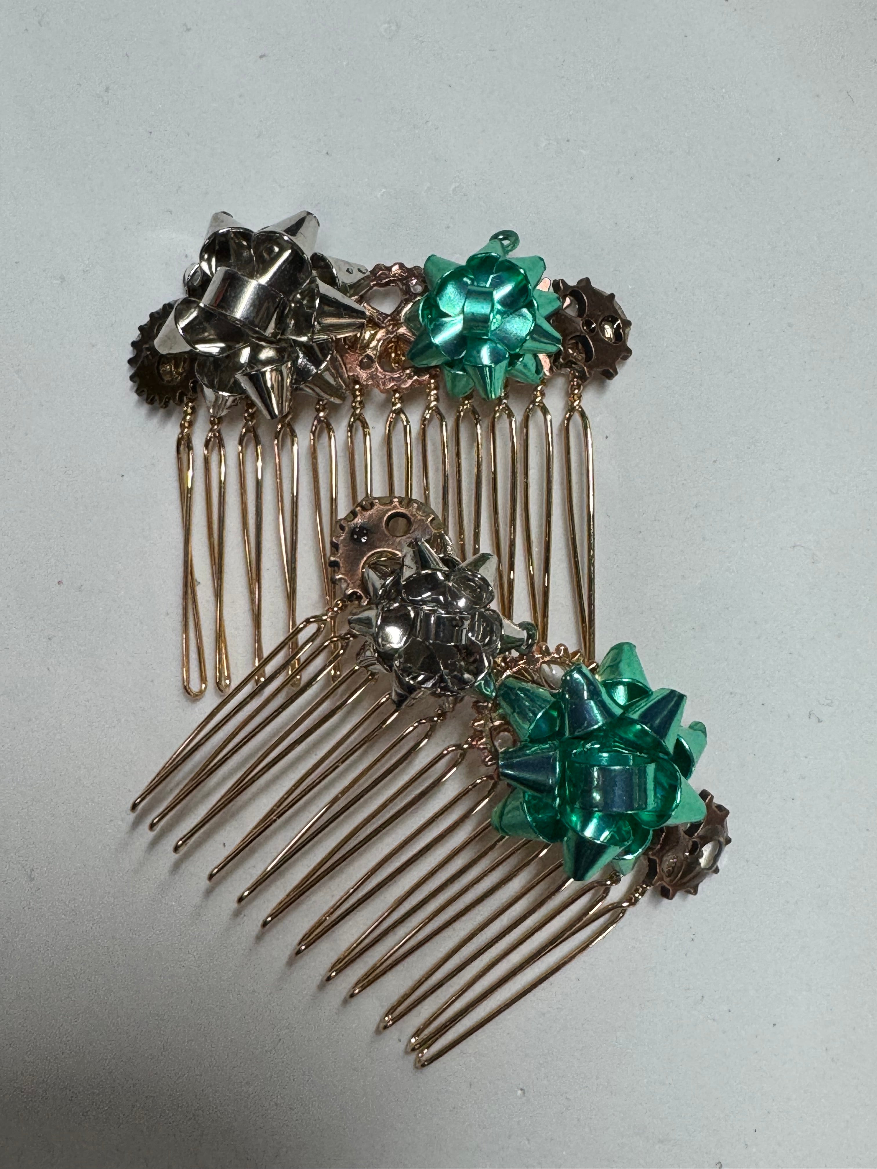 Christmas Bow Hair Combs