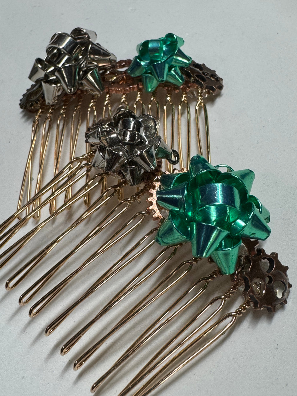 Christmas Bow Hair Combs
