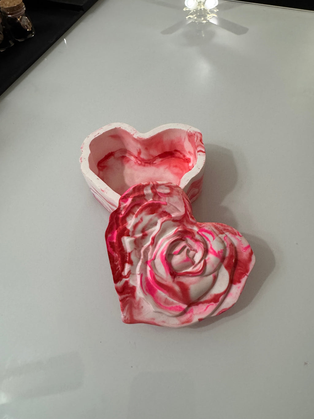 Ceramic Heart shaped Rose Container