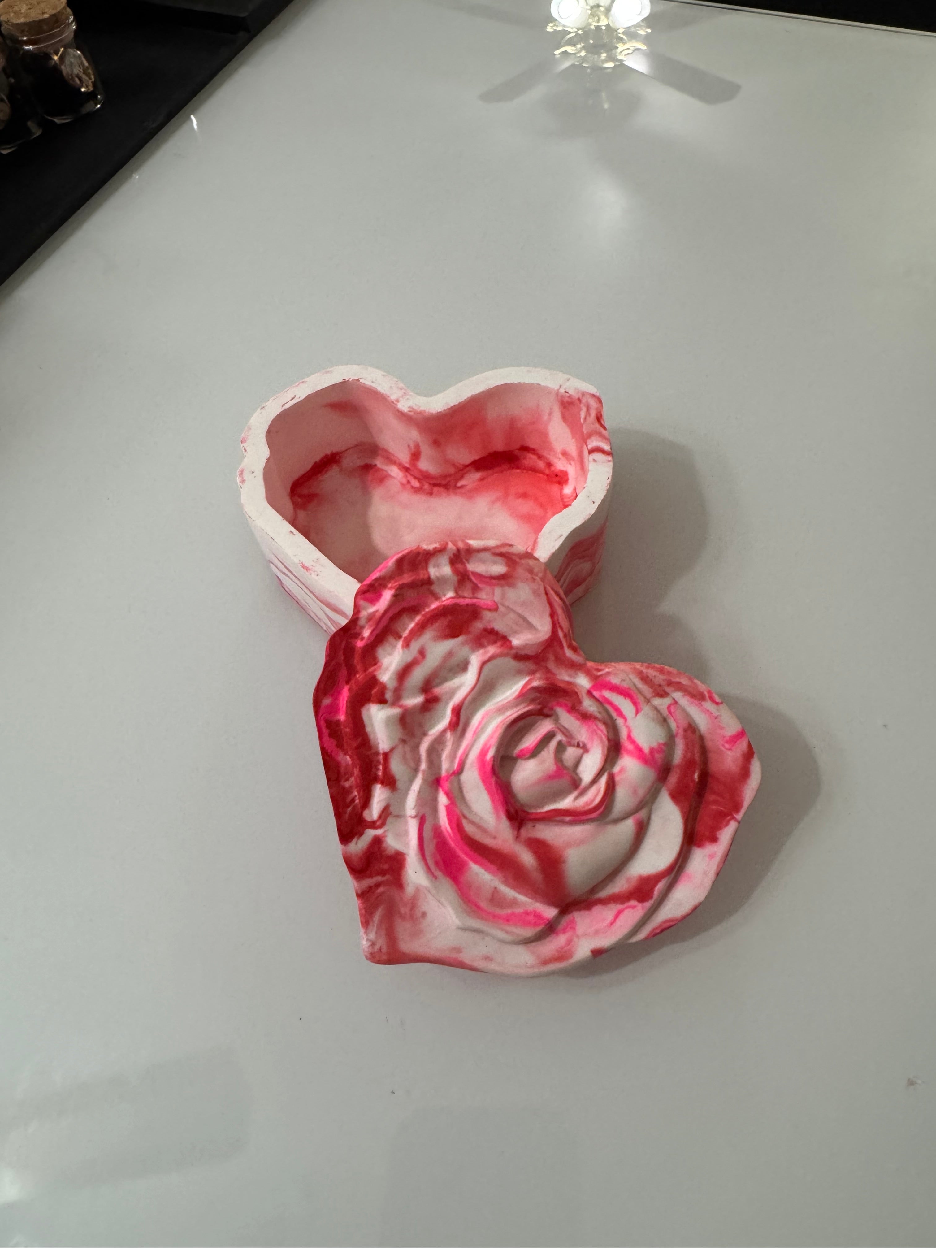 Ceramic Heart shaped Rose Container