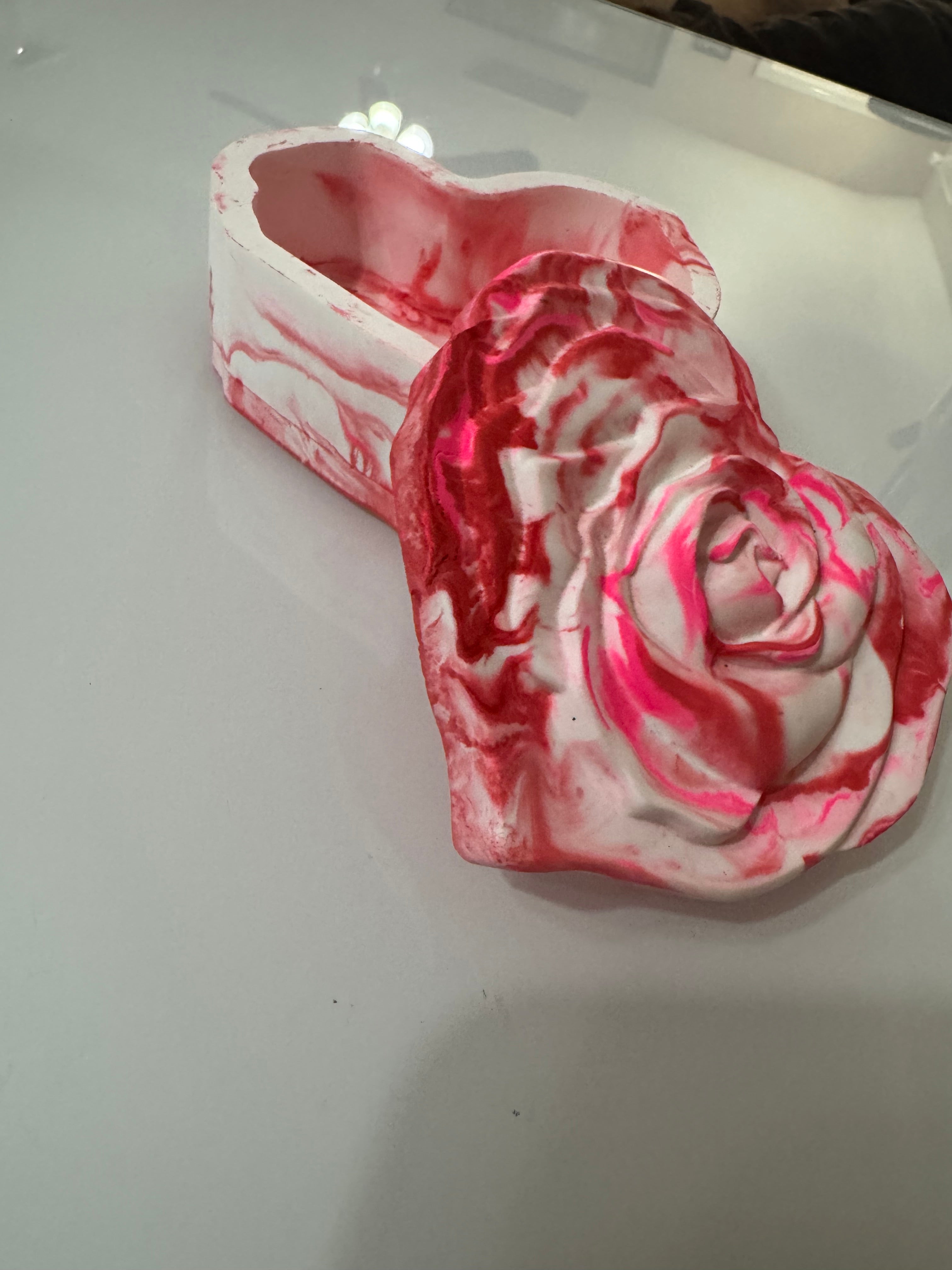 Ceramic Heart shaped Rose Container