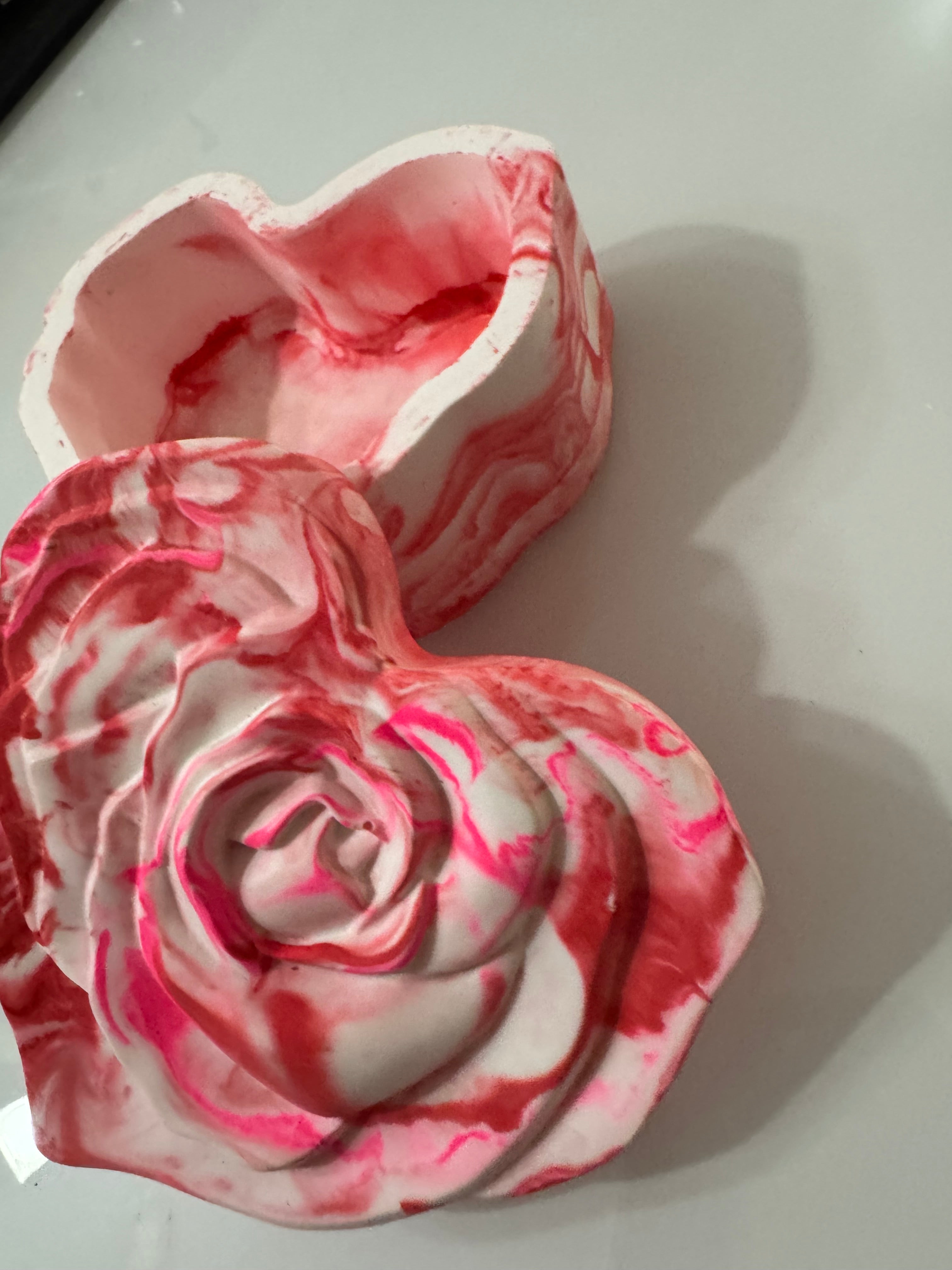 Ceramic Heart shaped Rose Container