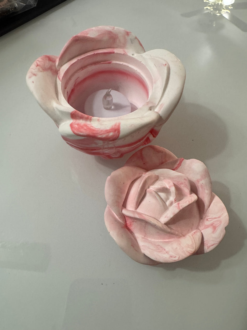 Ceramic Rose Shaped Container