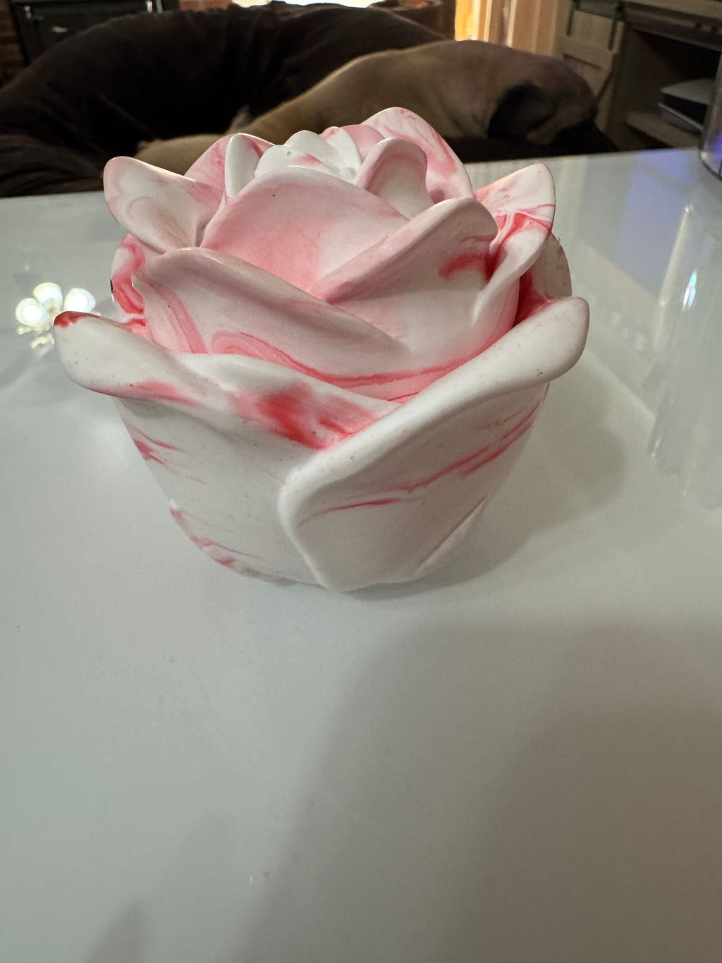 Ceramic Rose Shaped Container