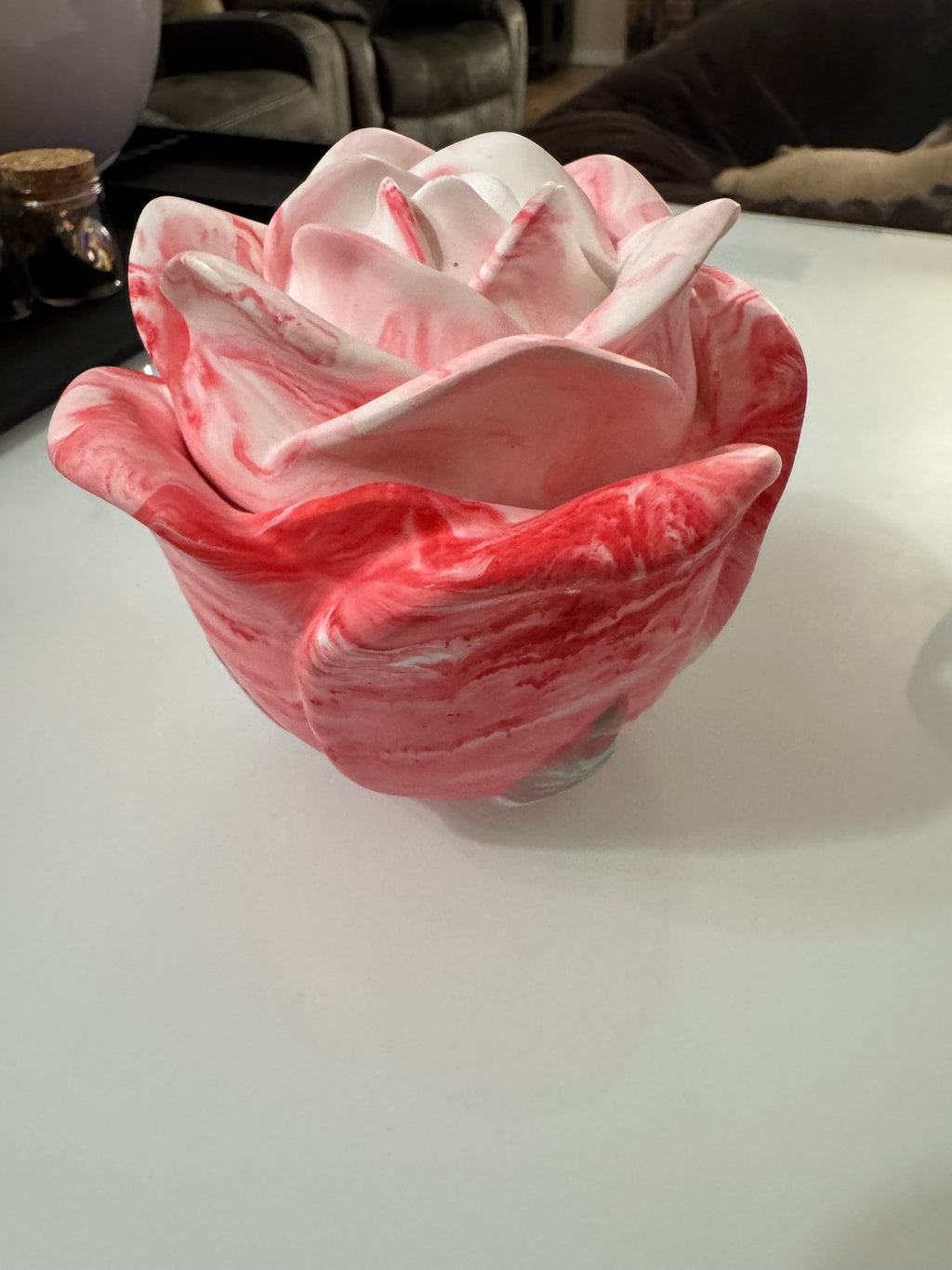 Ceramic Rose Shaped Container