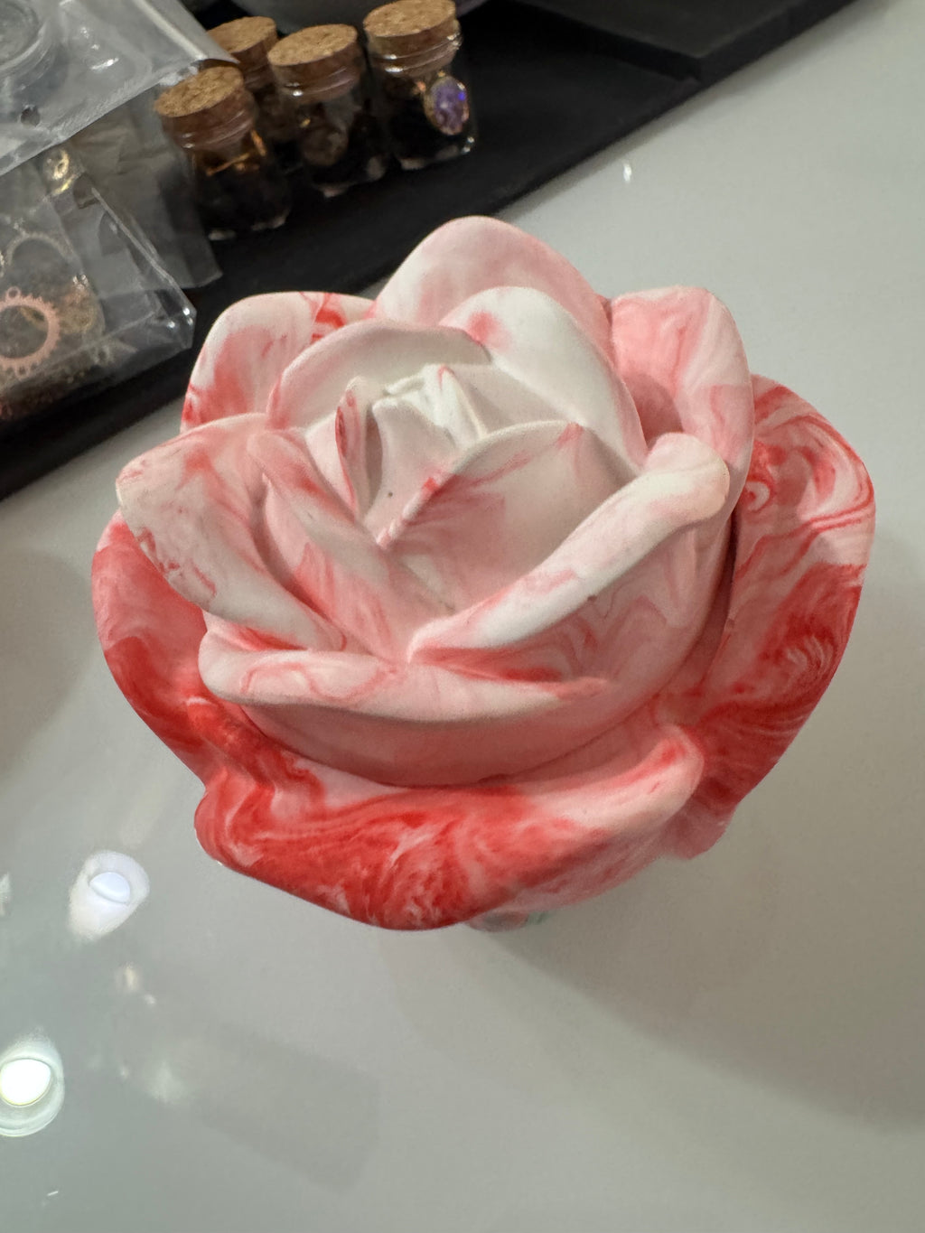 Ceramic Rose Shaped Container
