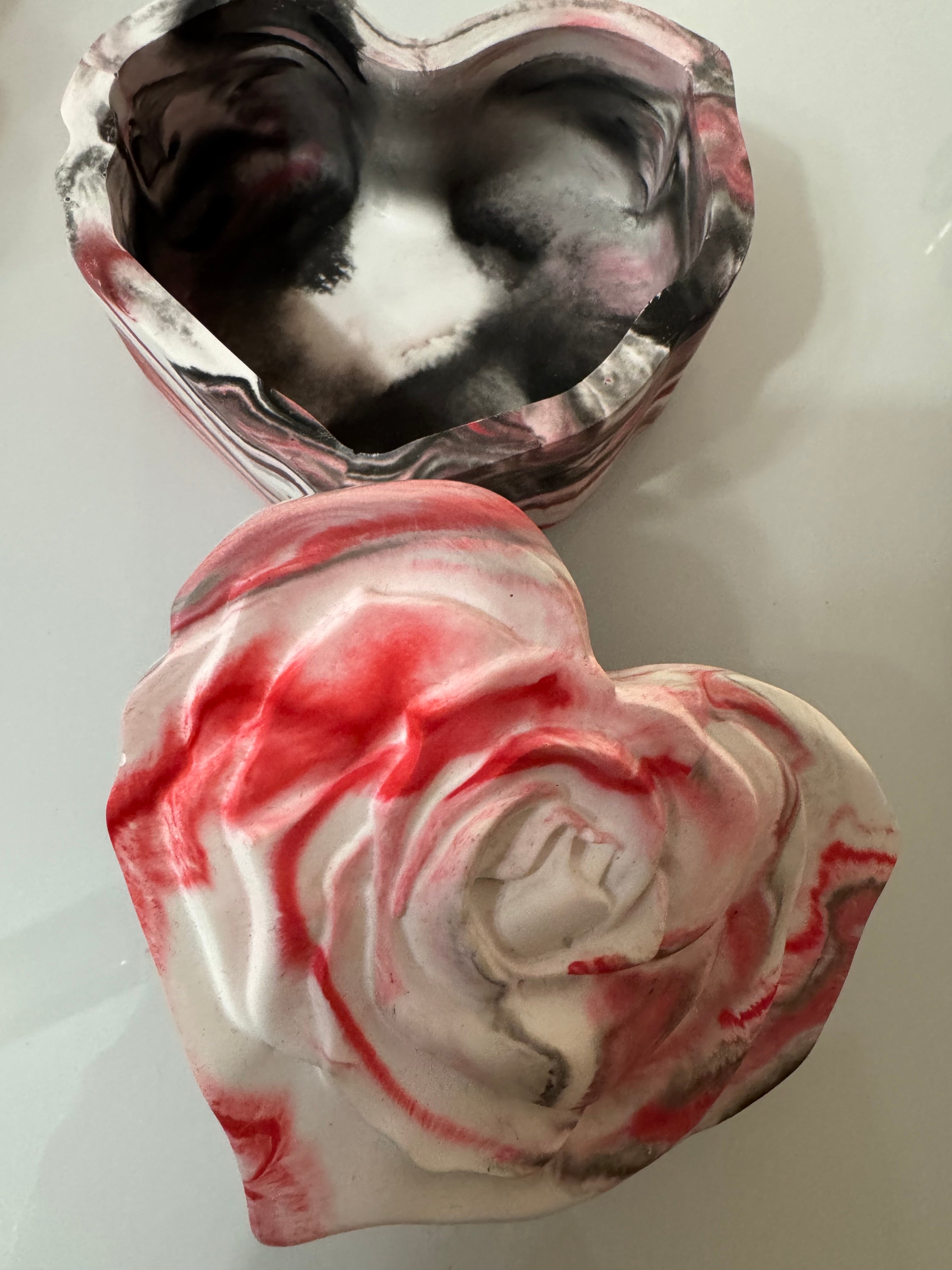 Ceramic Heart shaped Rose Container