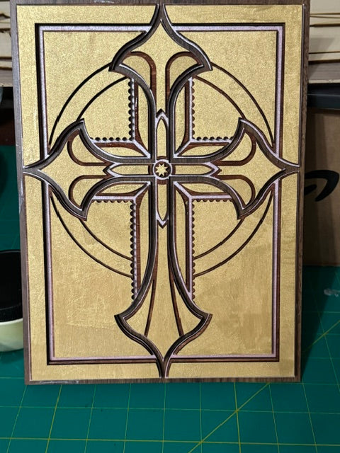 Wooden Layered Cross 3