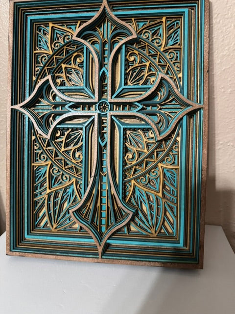 Wooden Layered Cross 2