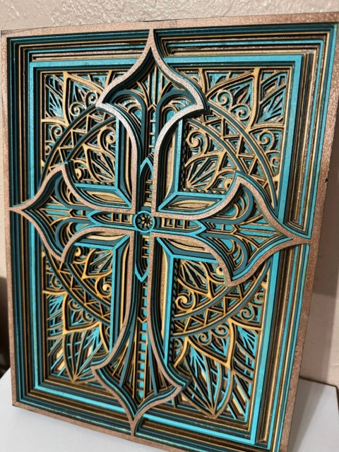 Wooden Layered Cross 2