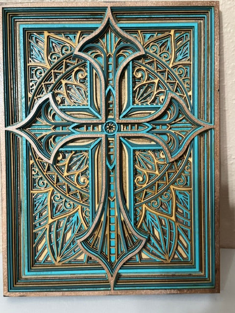 Wooden Layered Cross 2