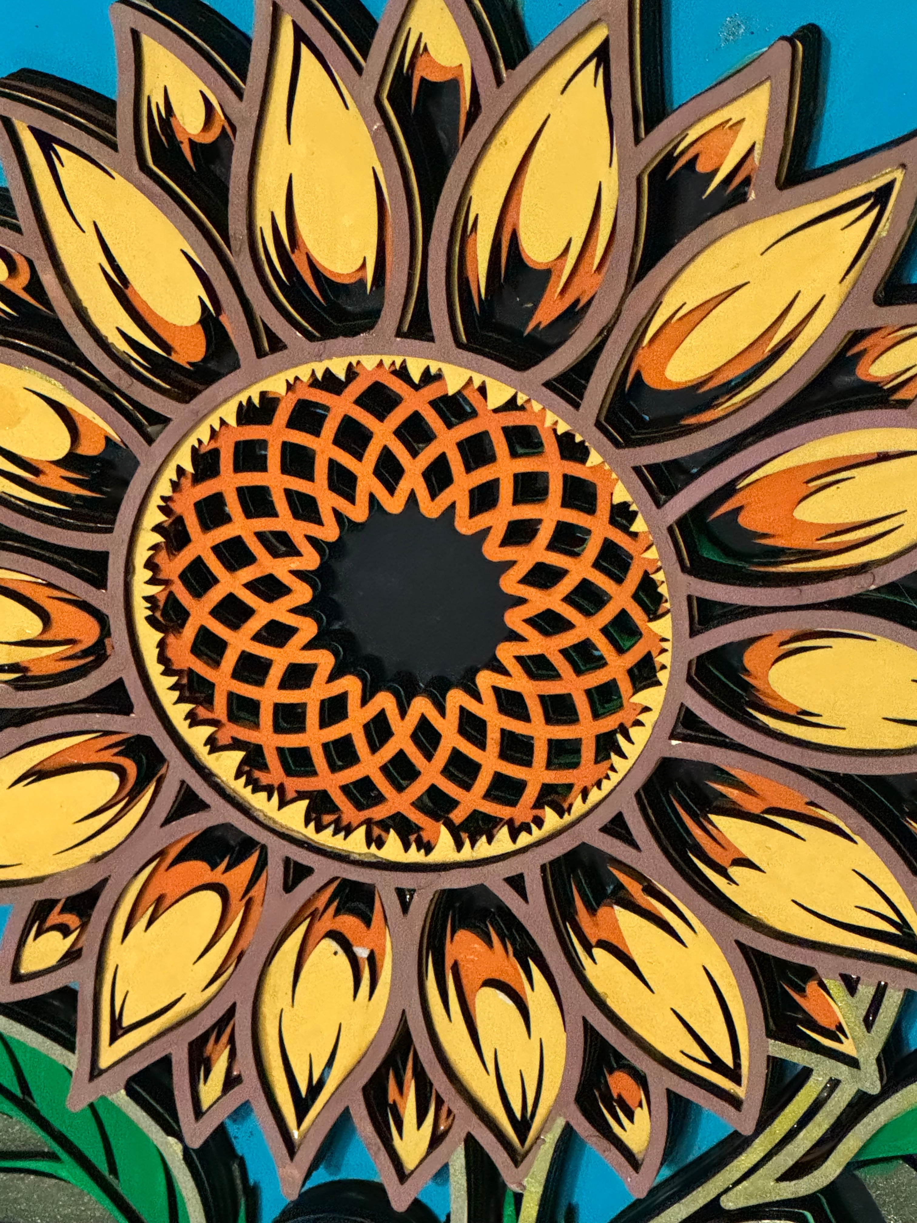 Wooden Layered Yellow Sunflower