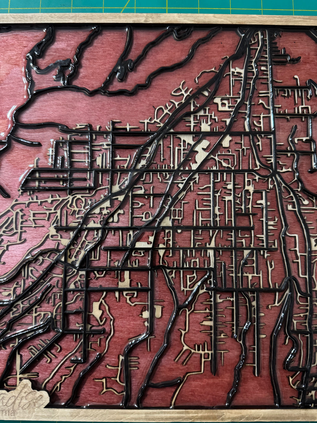 Paradise California Wooden Map