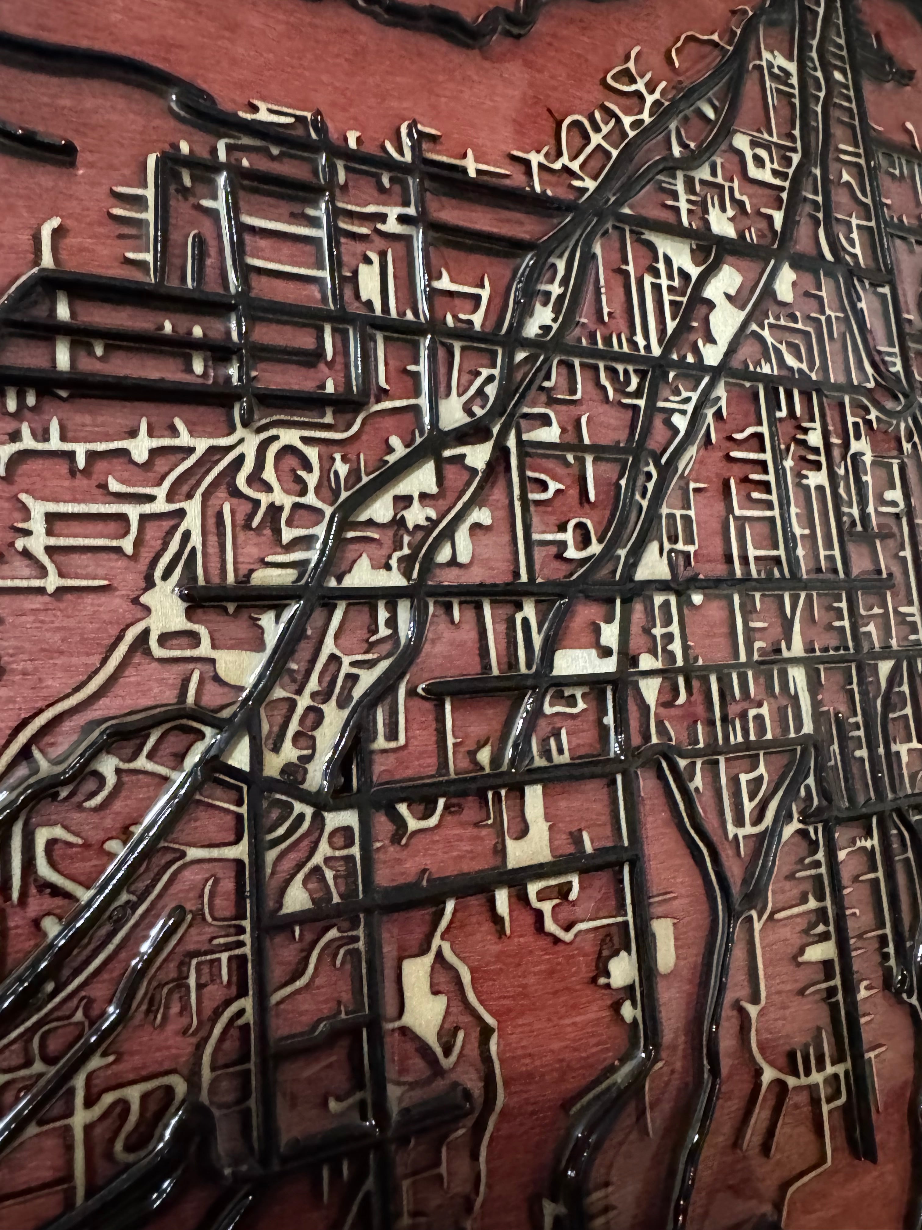 Paradise California Wooden Map