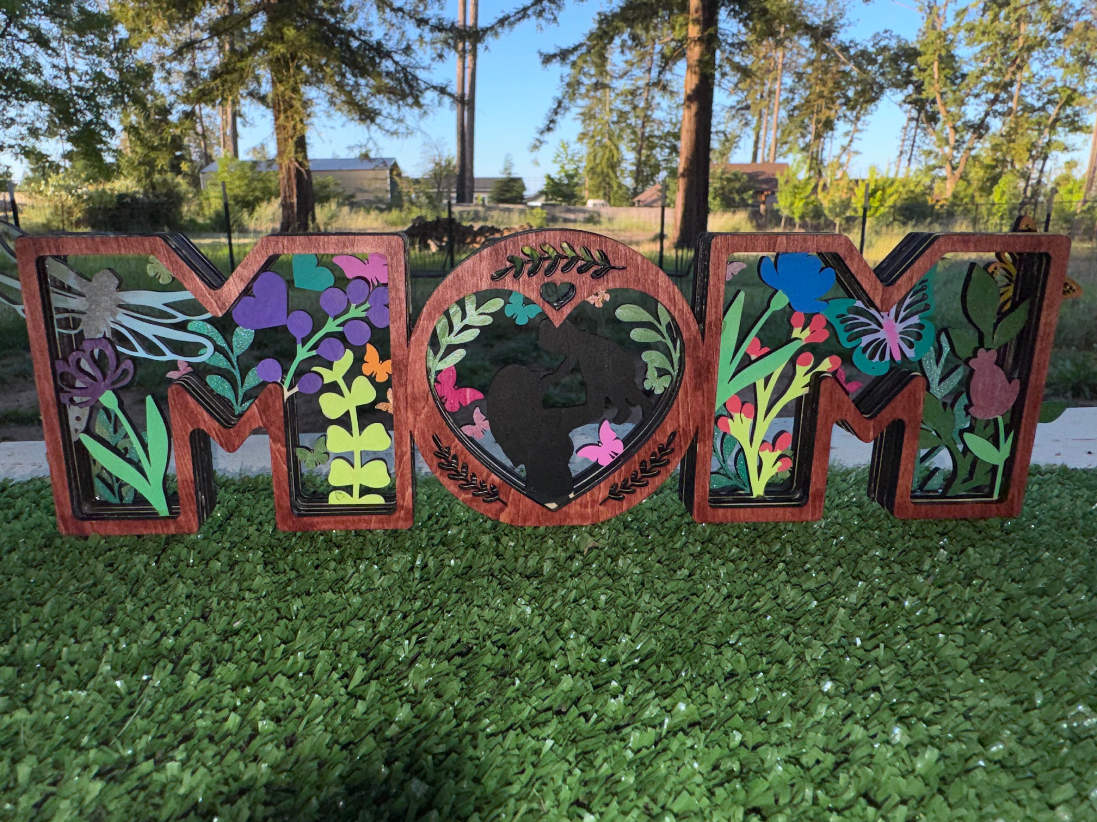 MOM Wooden Layered sign Mothers Day