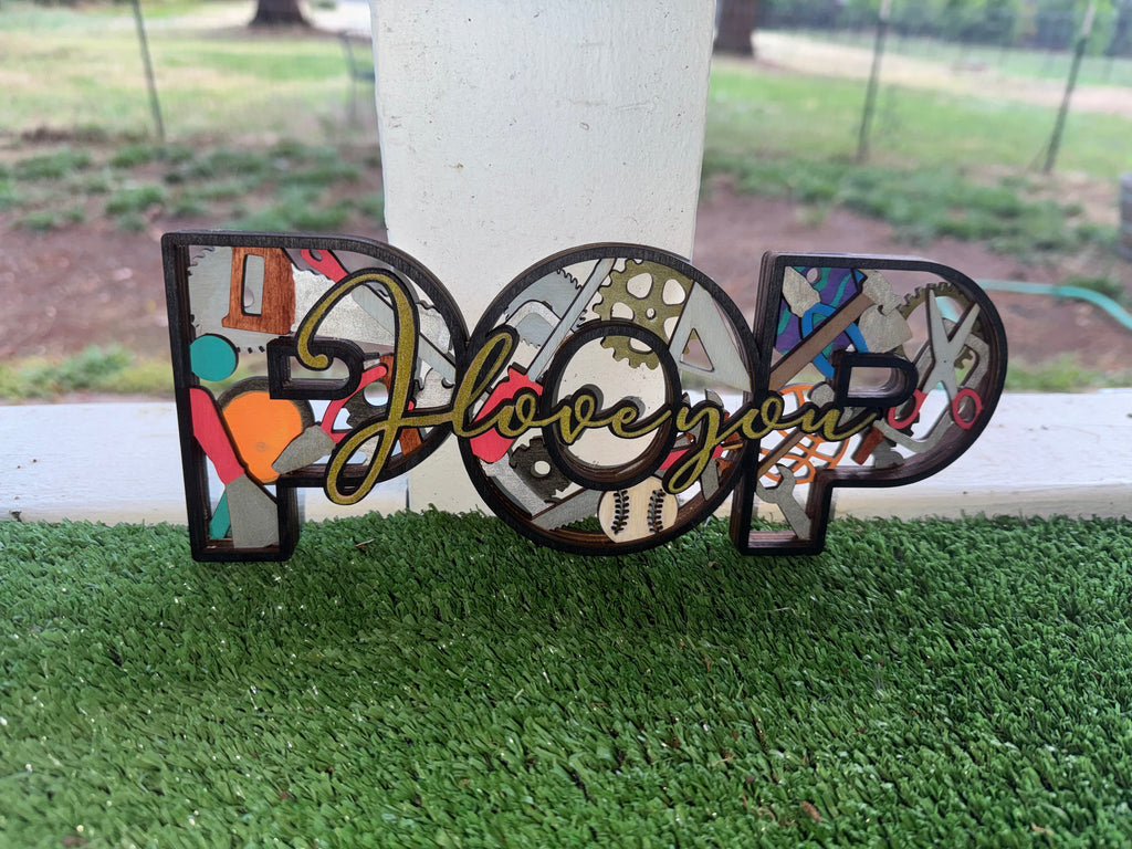 DAD Wooden Layered sign Fathers Day