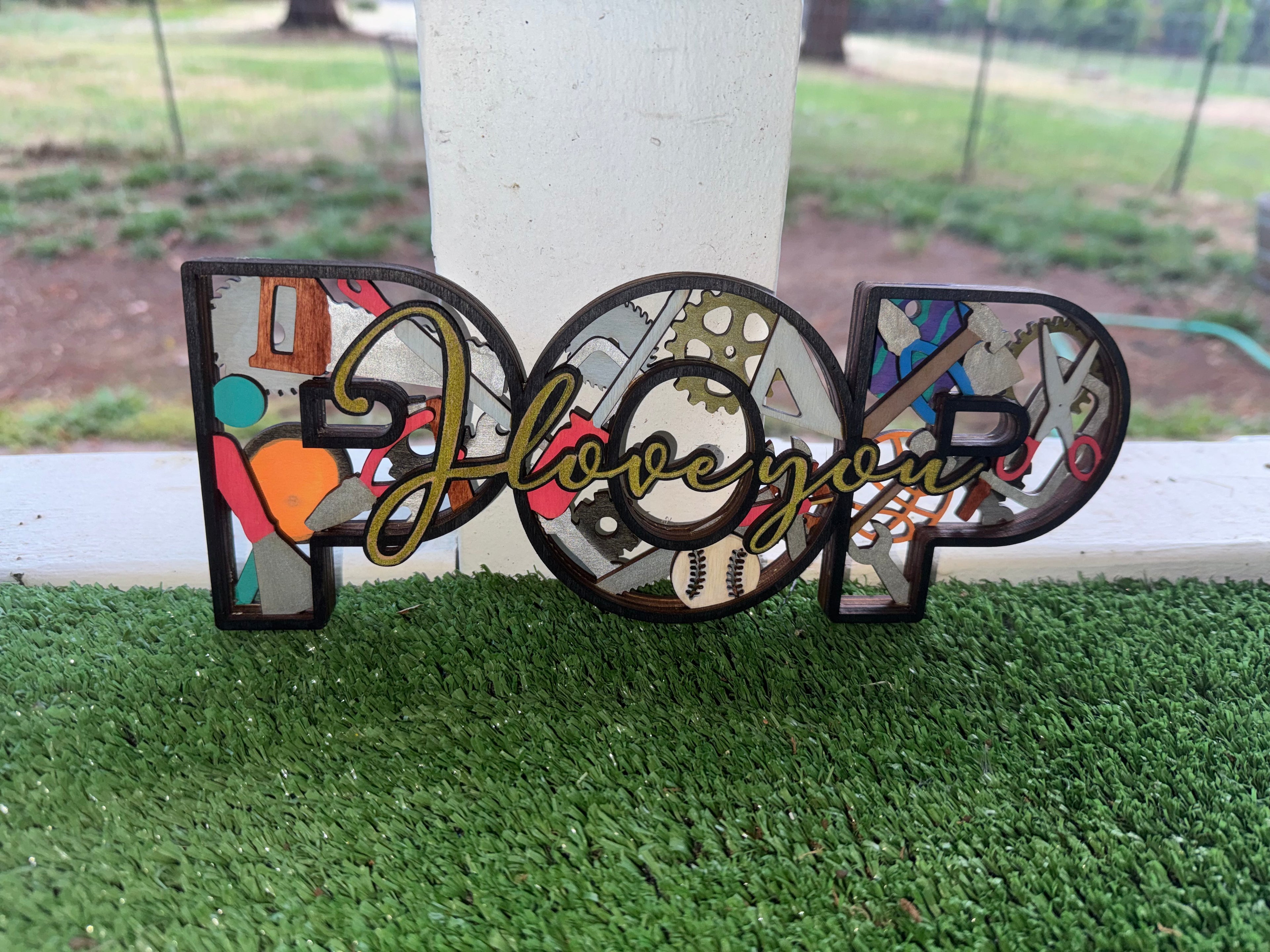 DAD Wooden Layered sign Fathers Day
