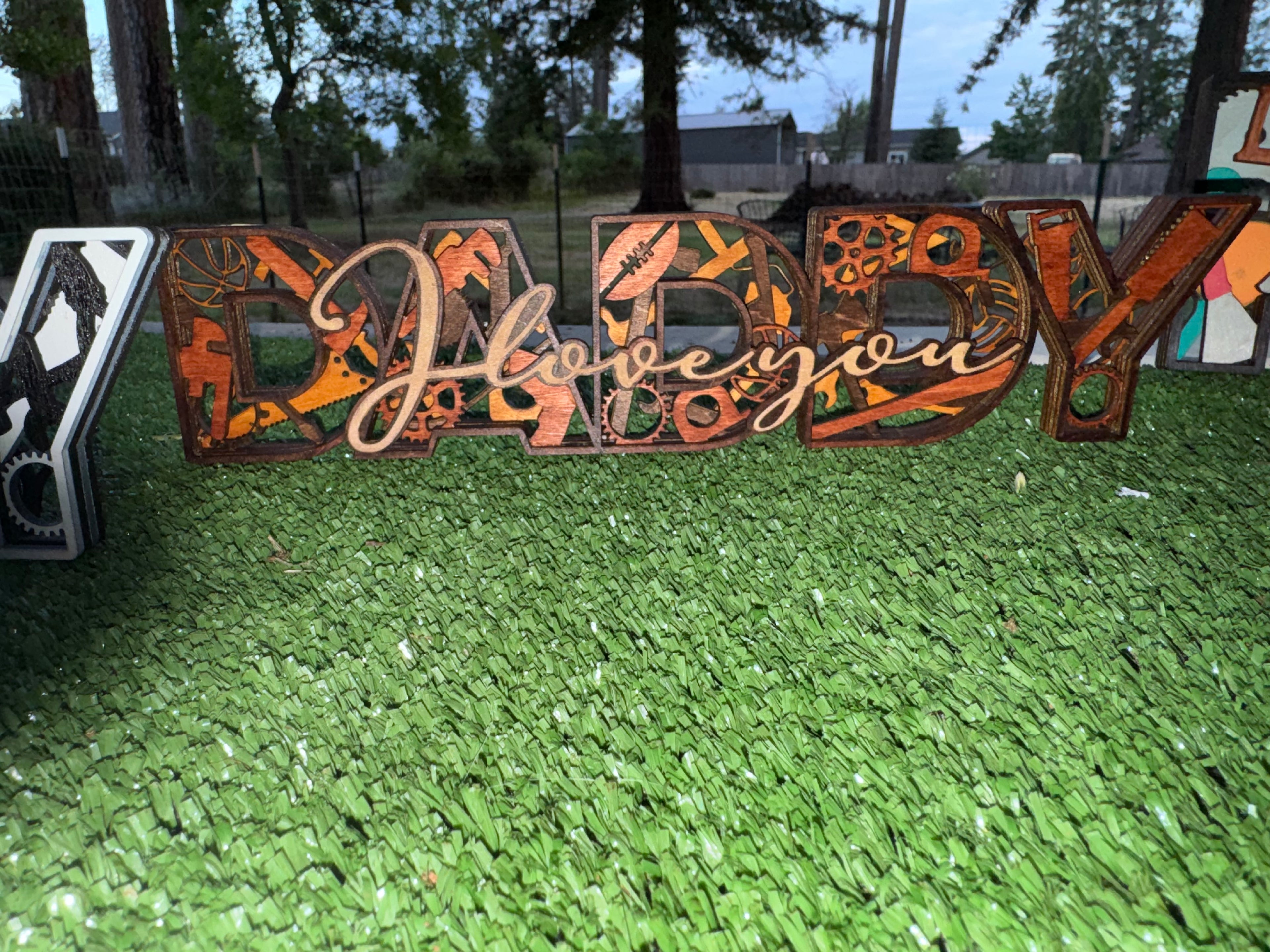 DAD Wooden Layered sign Fathers Day