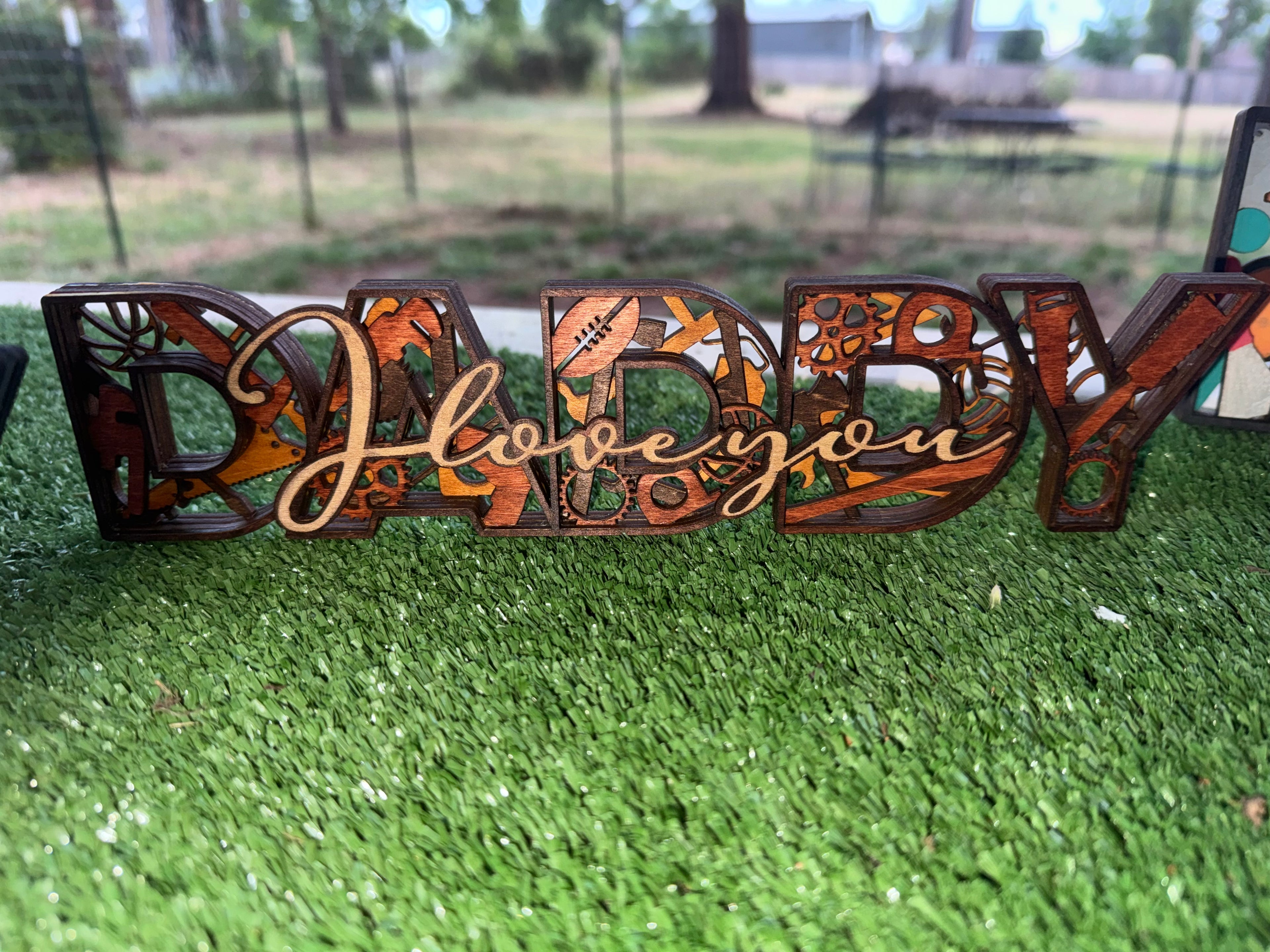 DAD Wooden Layered sign Fathers Day