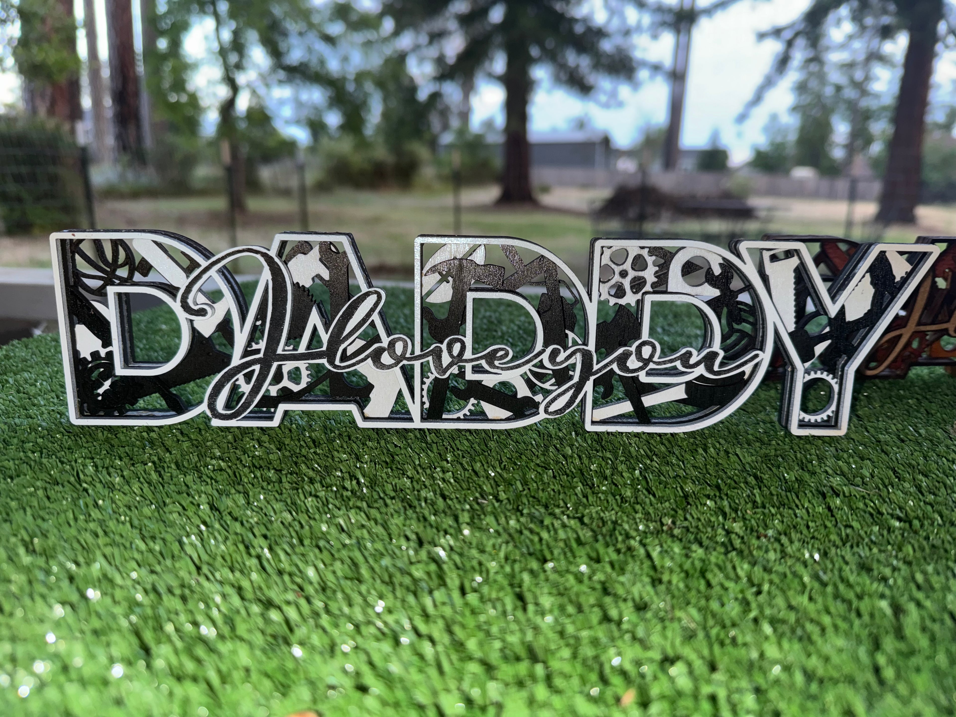 DAD Wooden Layered sign Fathers Day