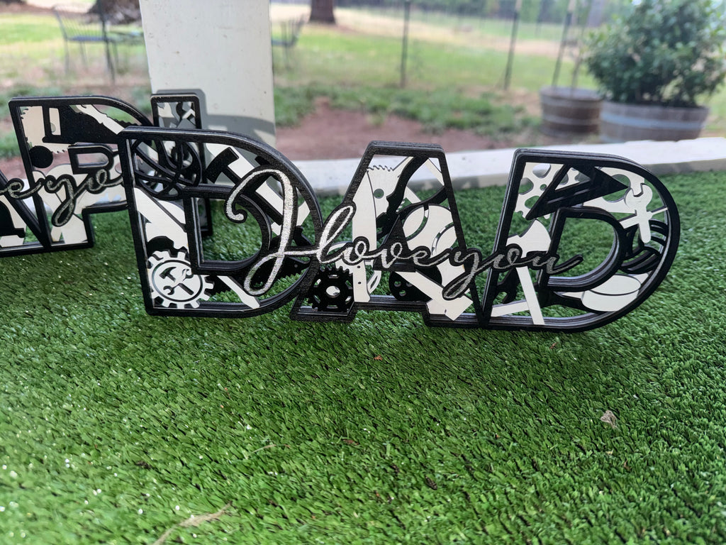DAD Wooden Layered sign Fathers Day