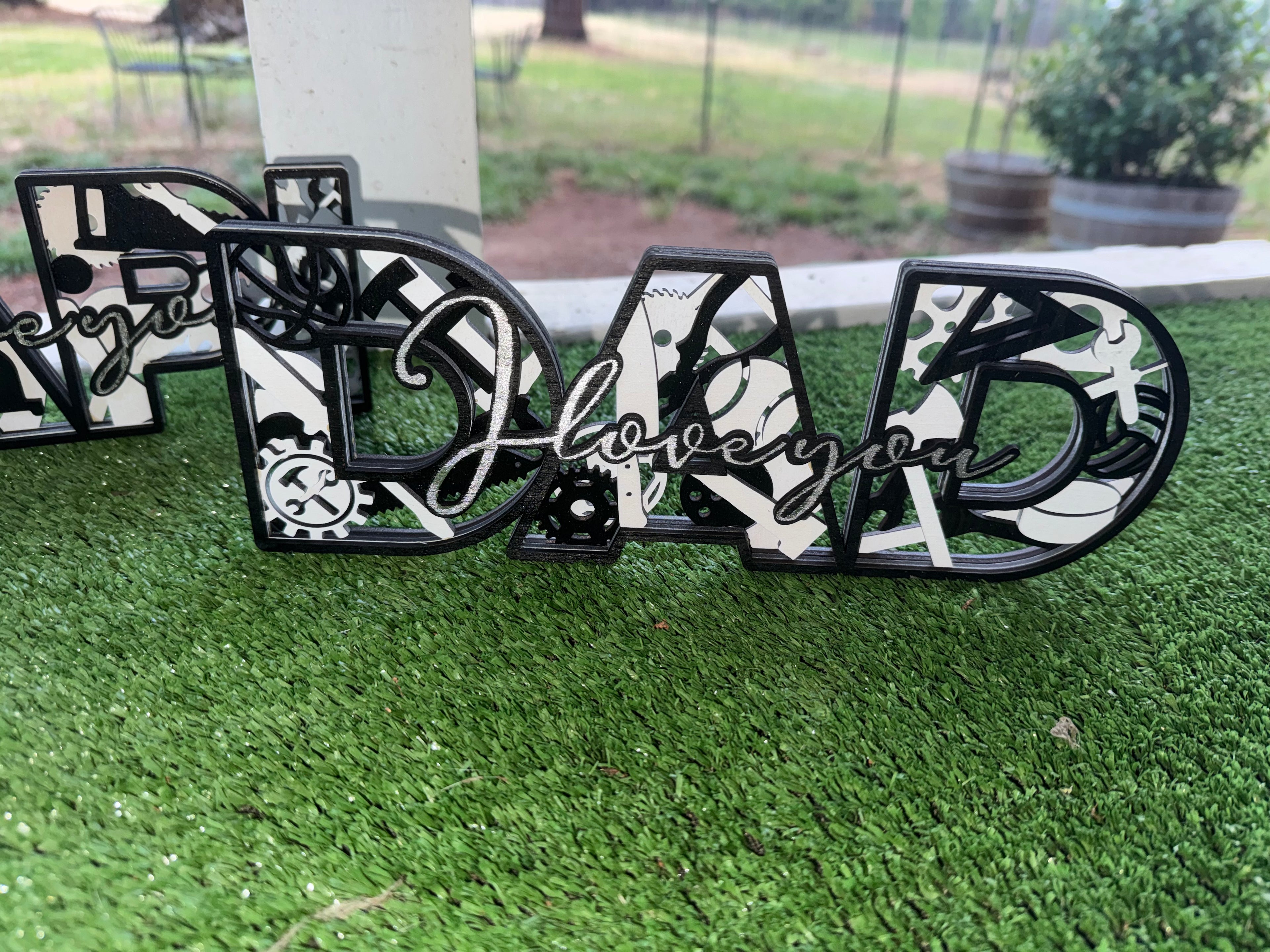 DAD Wooden Layered sign Fathers Day