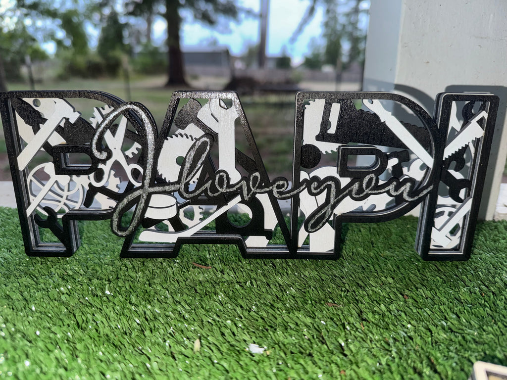 DAD Wooden Layered sign Fathers Day