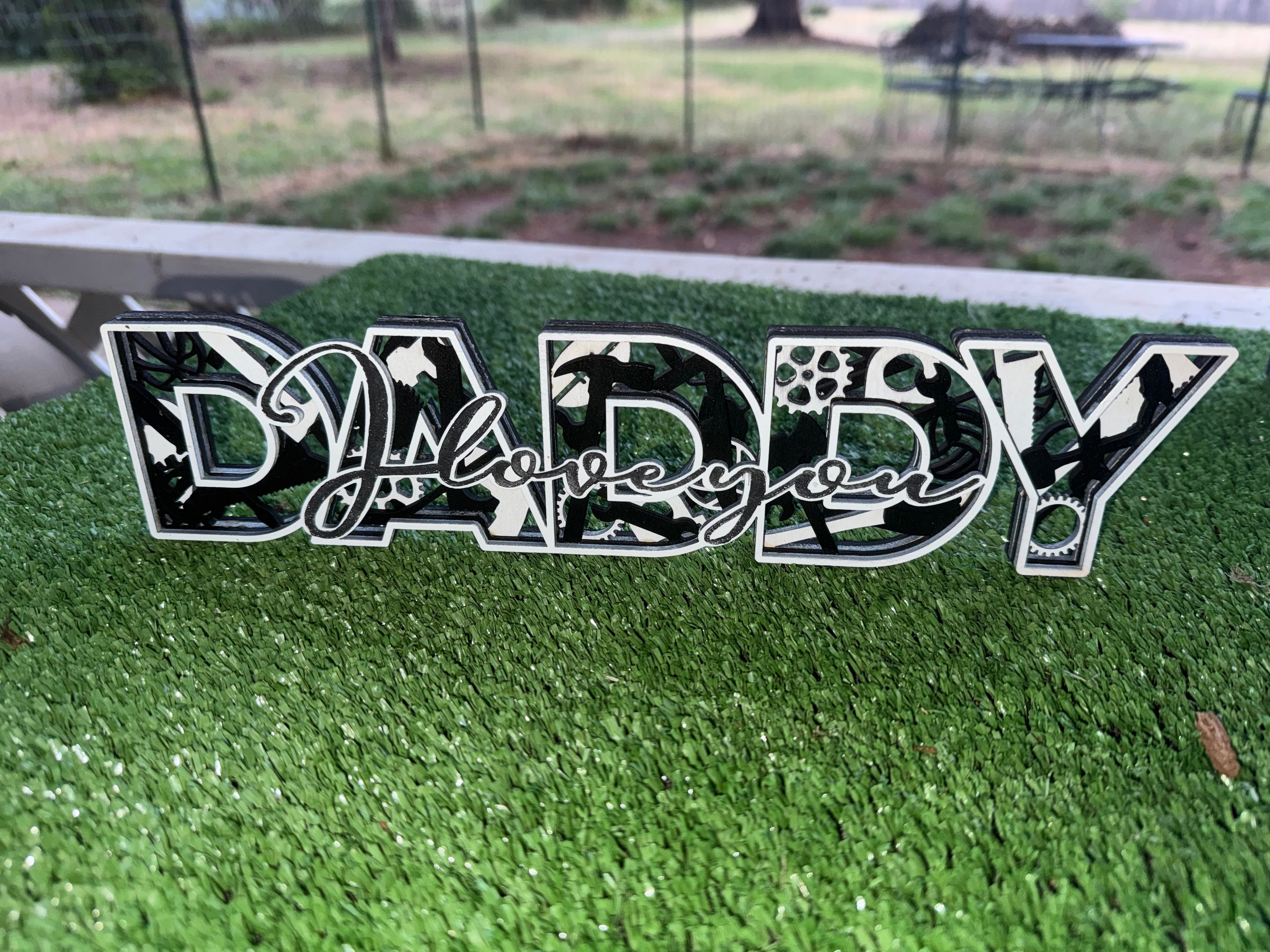 DAD Wooden Layered sign Fathers Day