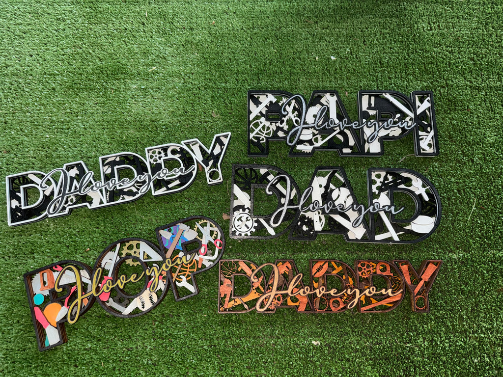 DAD Wooden Layered sign Fathers Day